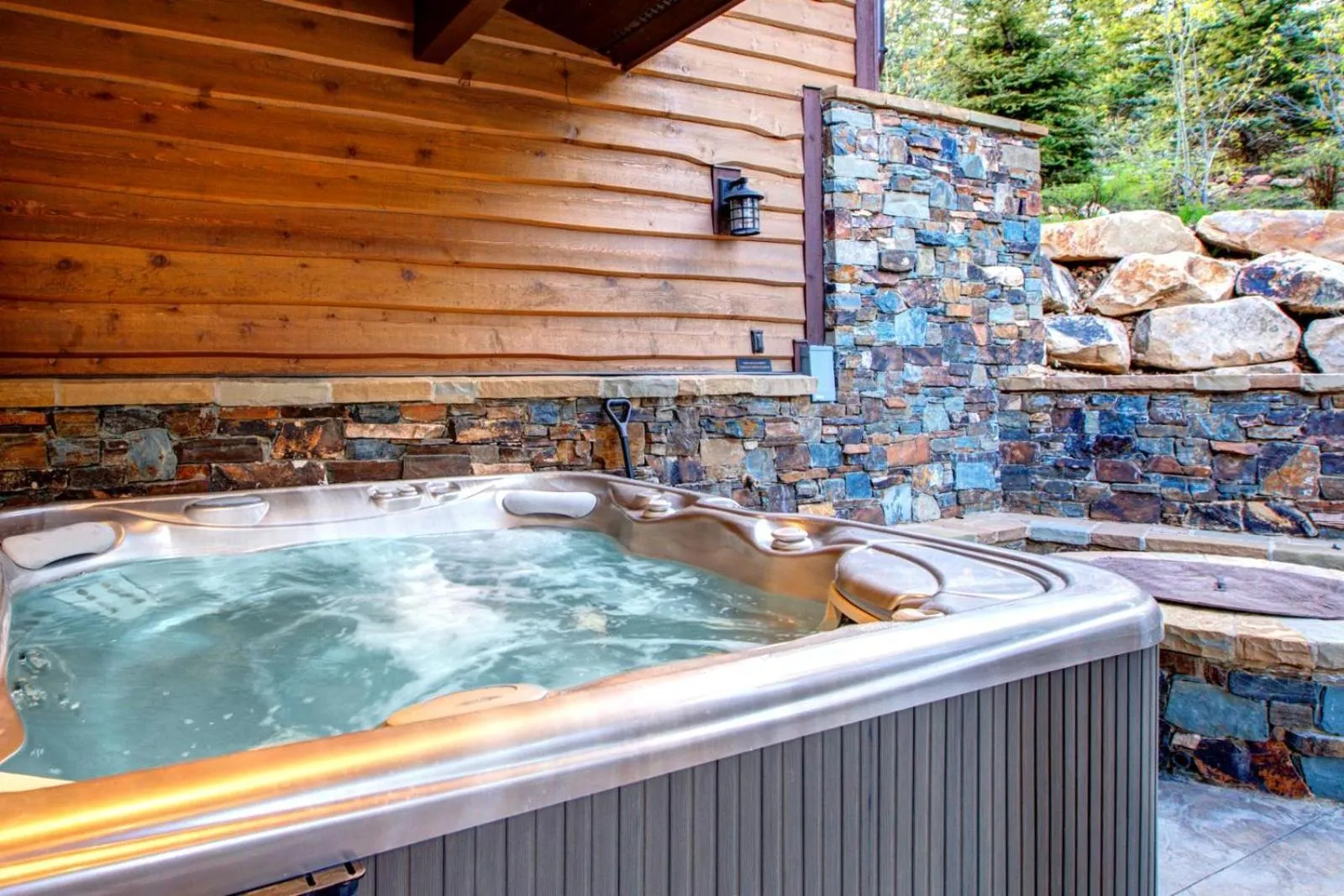 Hot Tub in KBM Resorts Elegant Deer Valley Private Home Breathtaking views Elevator Gourmet Kitchen Hot Tub Gym PSD-2071