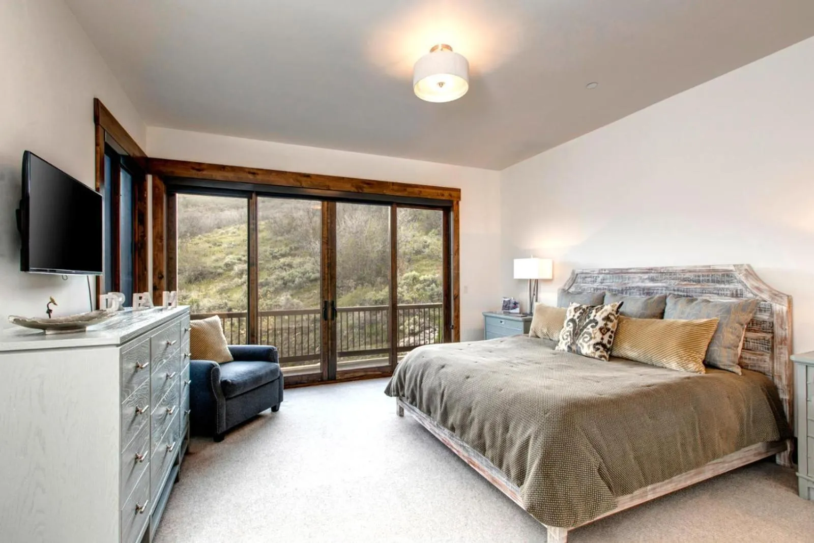 Bedroom, Bed in KBM Resorts Elegant Deer Valley Private Home Breathtaking views Elevator Gourmet Kitchen Hot Tub Gym PSD-2071