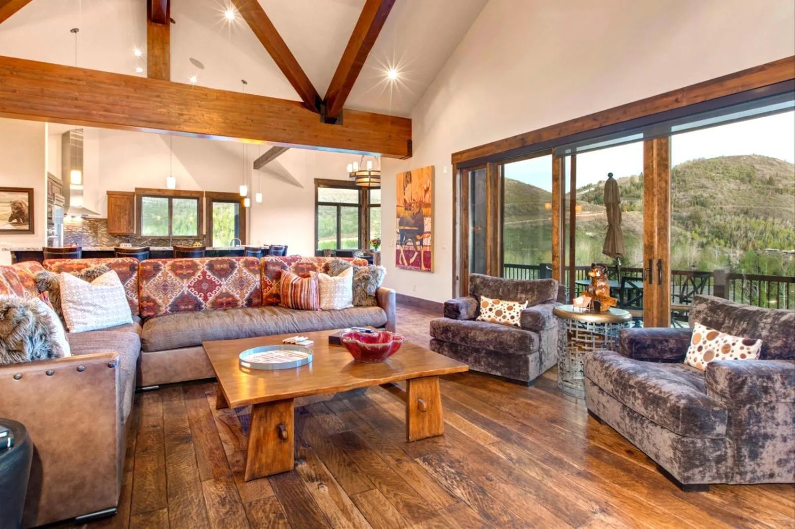 Living room in KBM Resorts Elegant Deer Valley Private Home Breathtaking views Elevator Gourmet Kitchen Hot Tub Gym PSD-2071