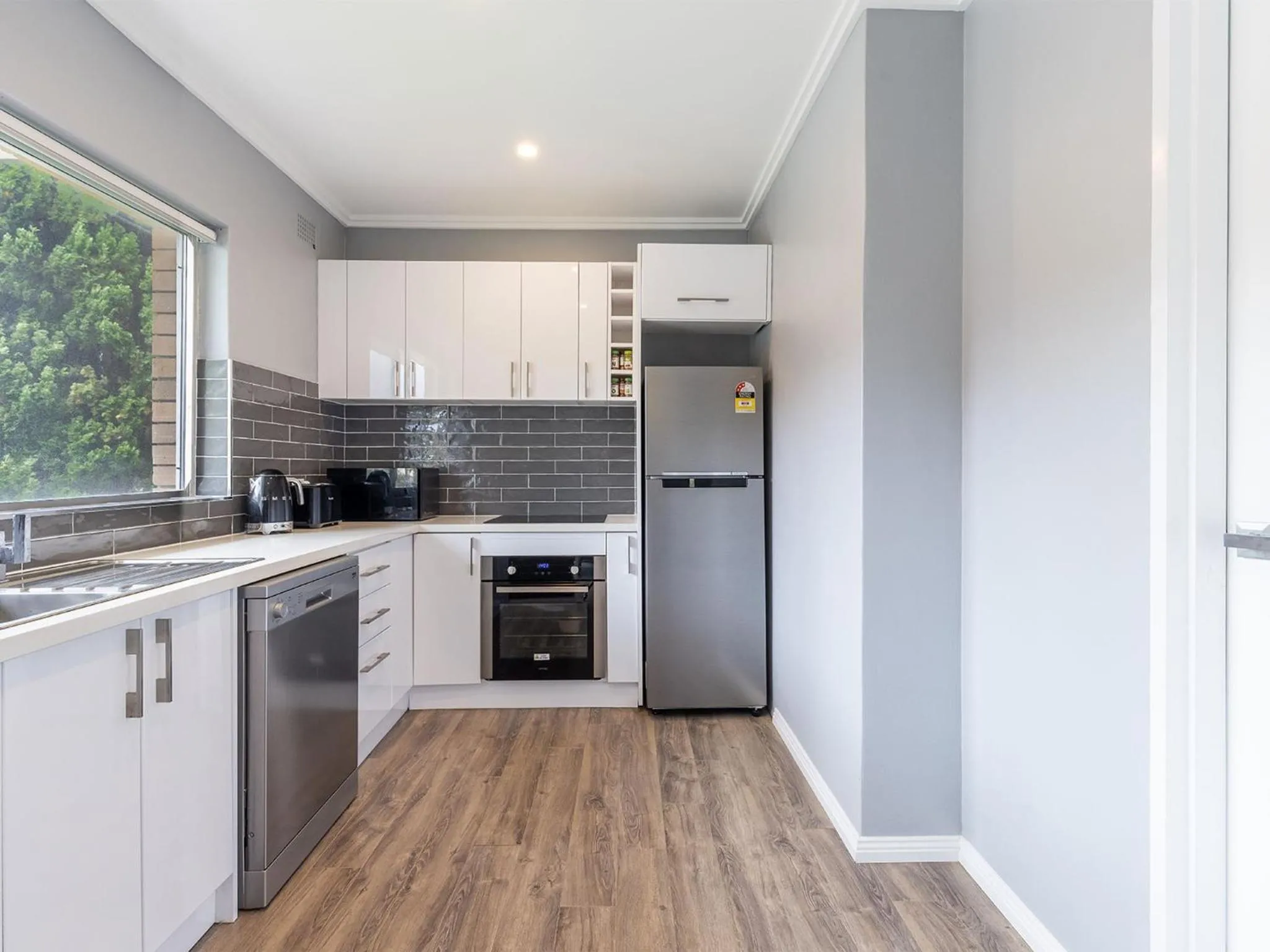 Kitchen or kitchenette in Veronica Court 2, 4 Weatherly Cl - Between Little Beach & Shoal Bay Beach, WiFi & Aircon