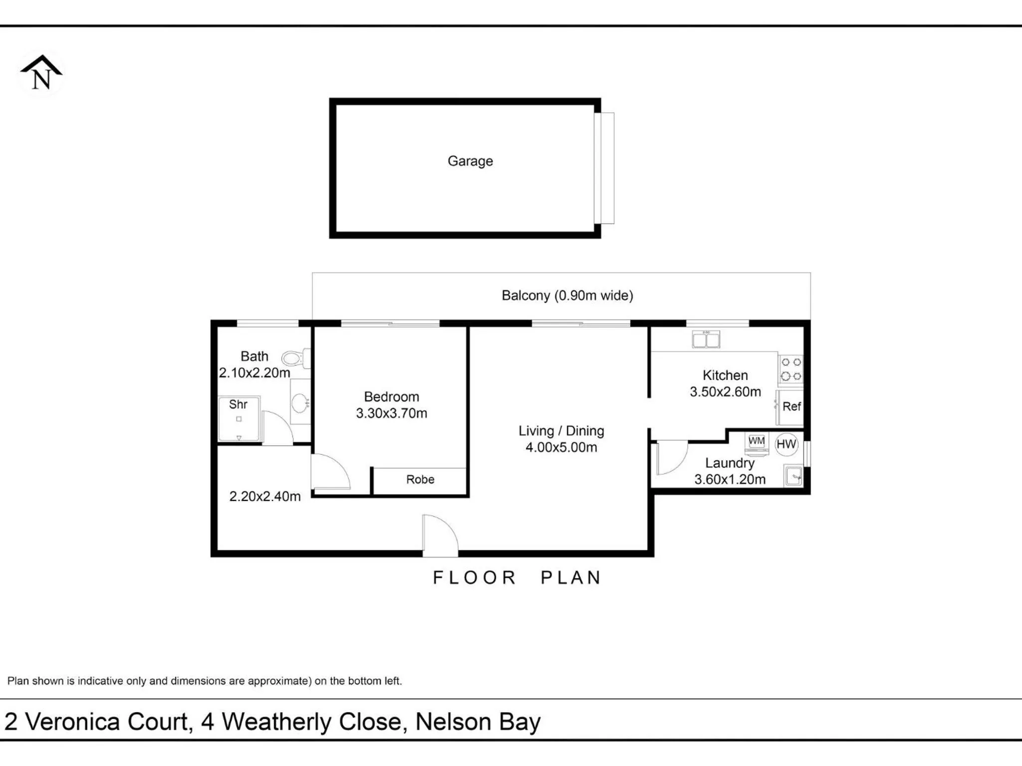 Floor plan in Veronica Court 2, 4 Weatherly Cl - Between Little Beach & Shoal Bay Beach, WiFi & Aircon