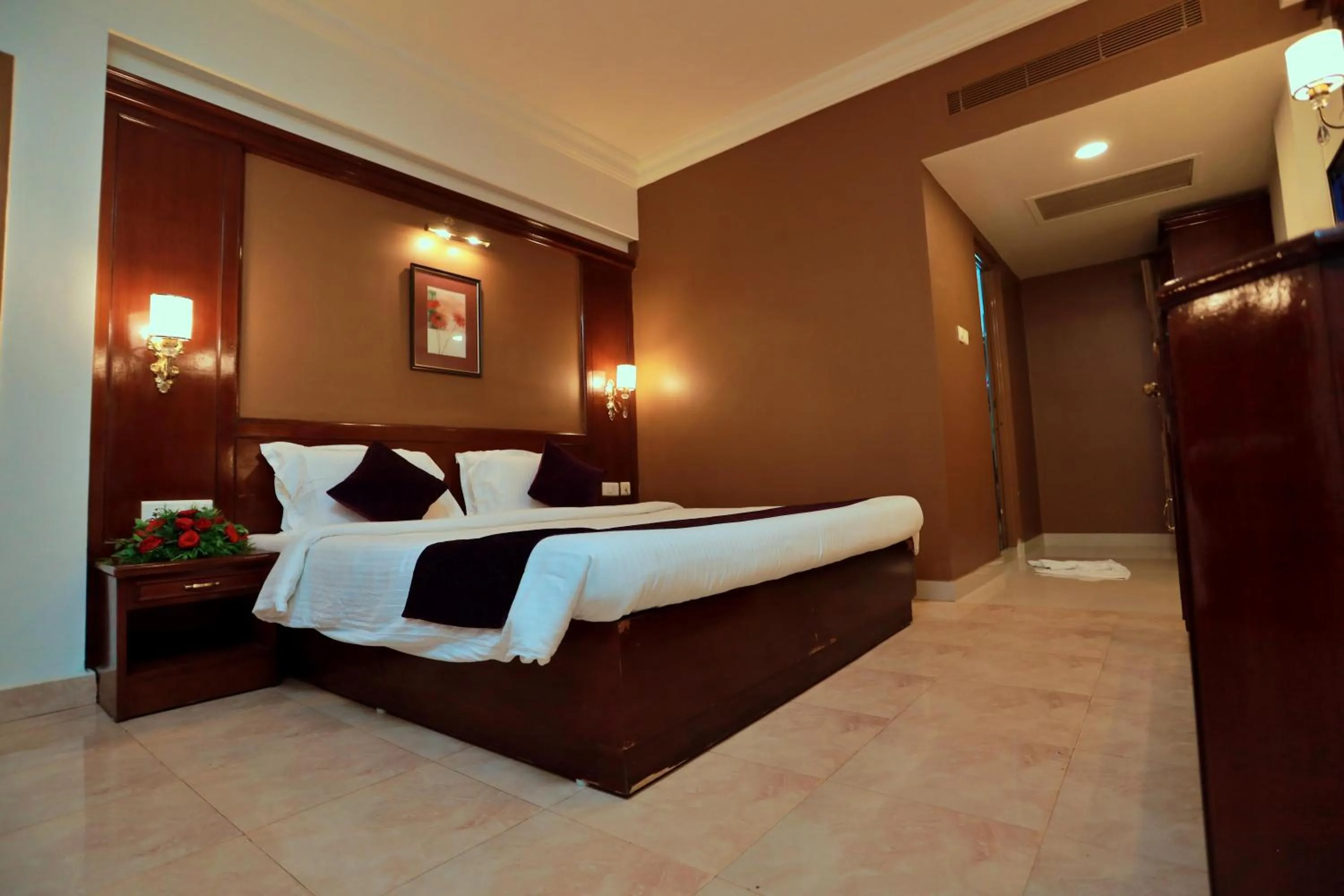 Bed in Hotel Edassery Mansion