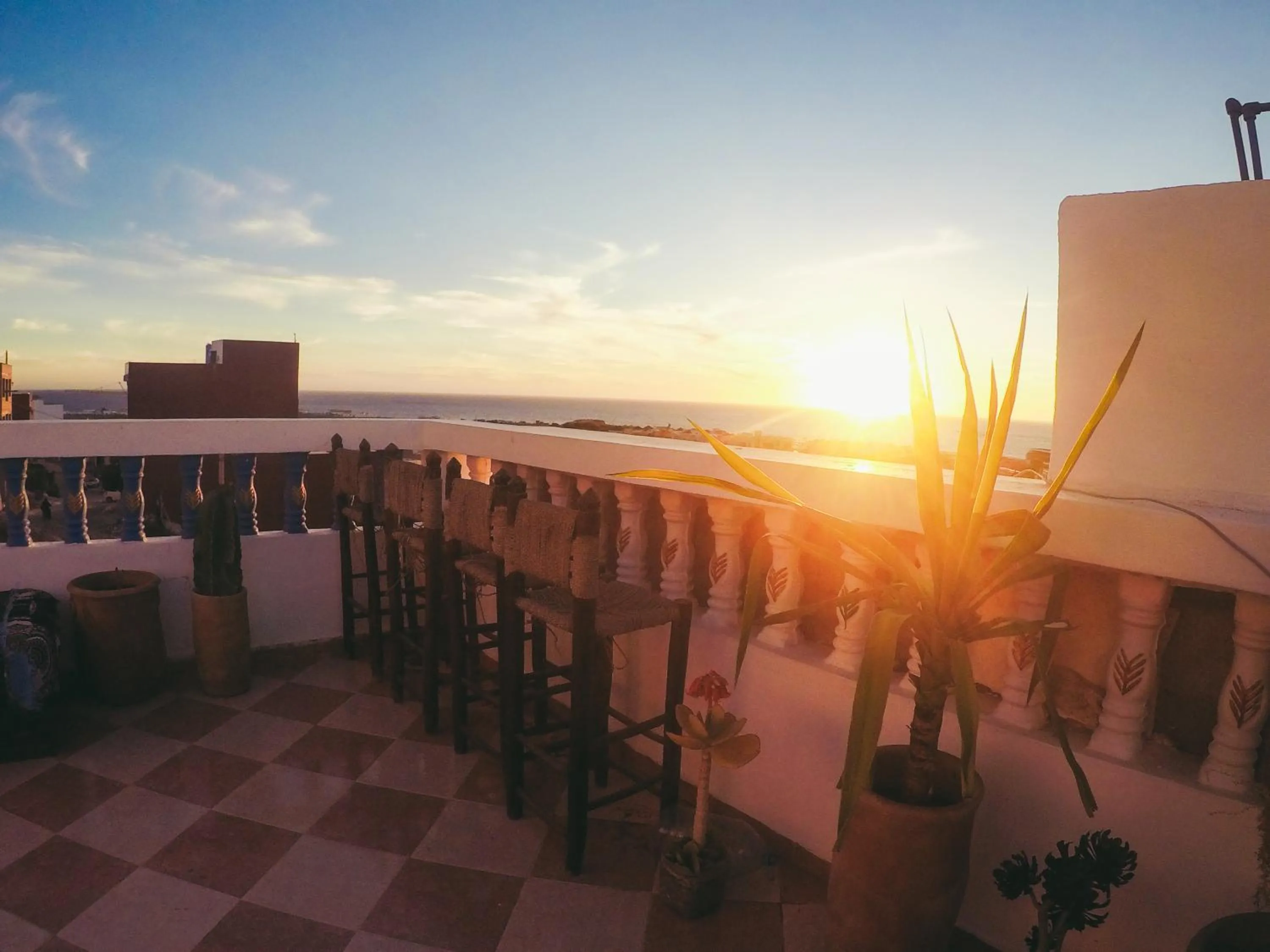 Balcony/Terrace in Tamraght White Hostel
