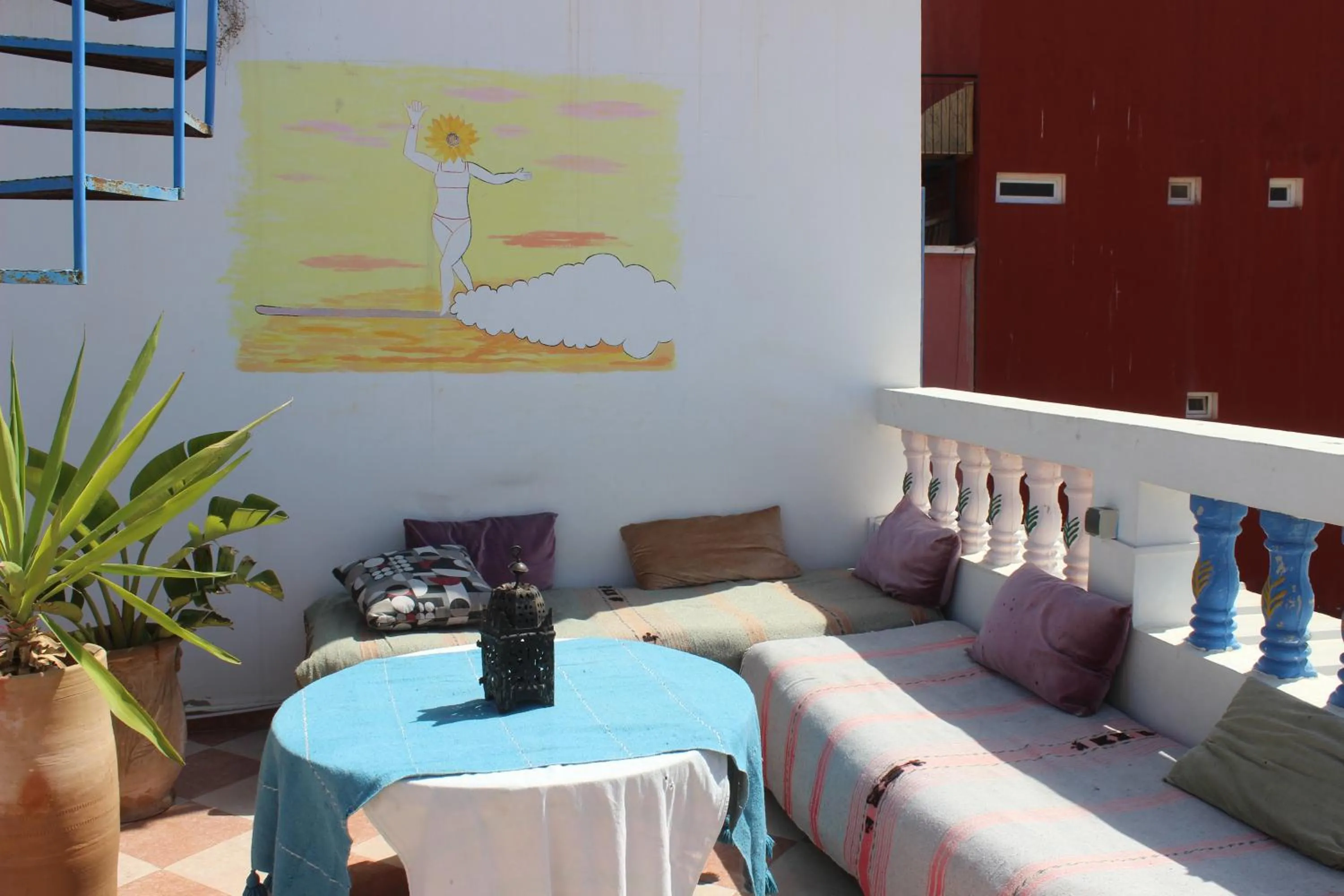 Balcony/Terrace in Tamraght White Hostel