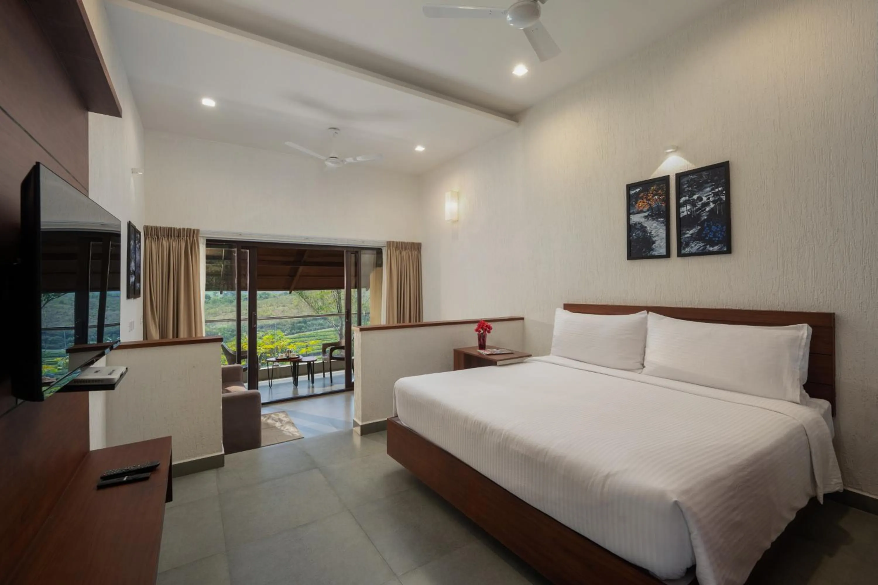 Bed in Tea Terrain Resorts & Spa