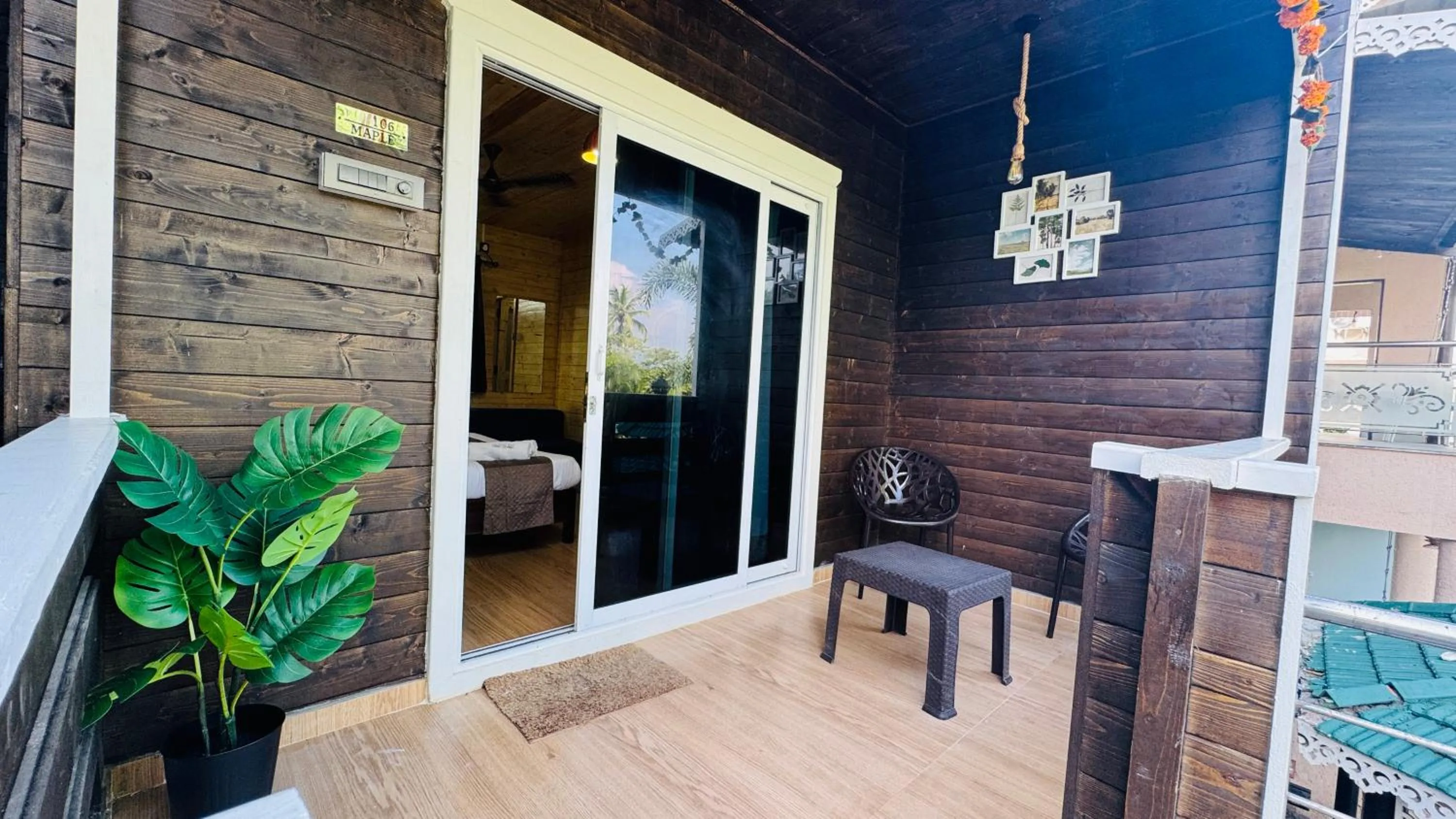 Patio in Coastal Bay Inn by Green Apple Stays