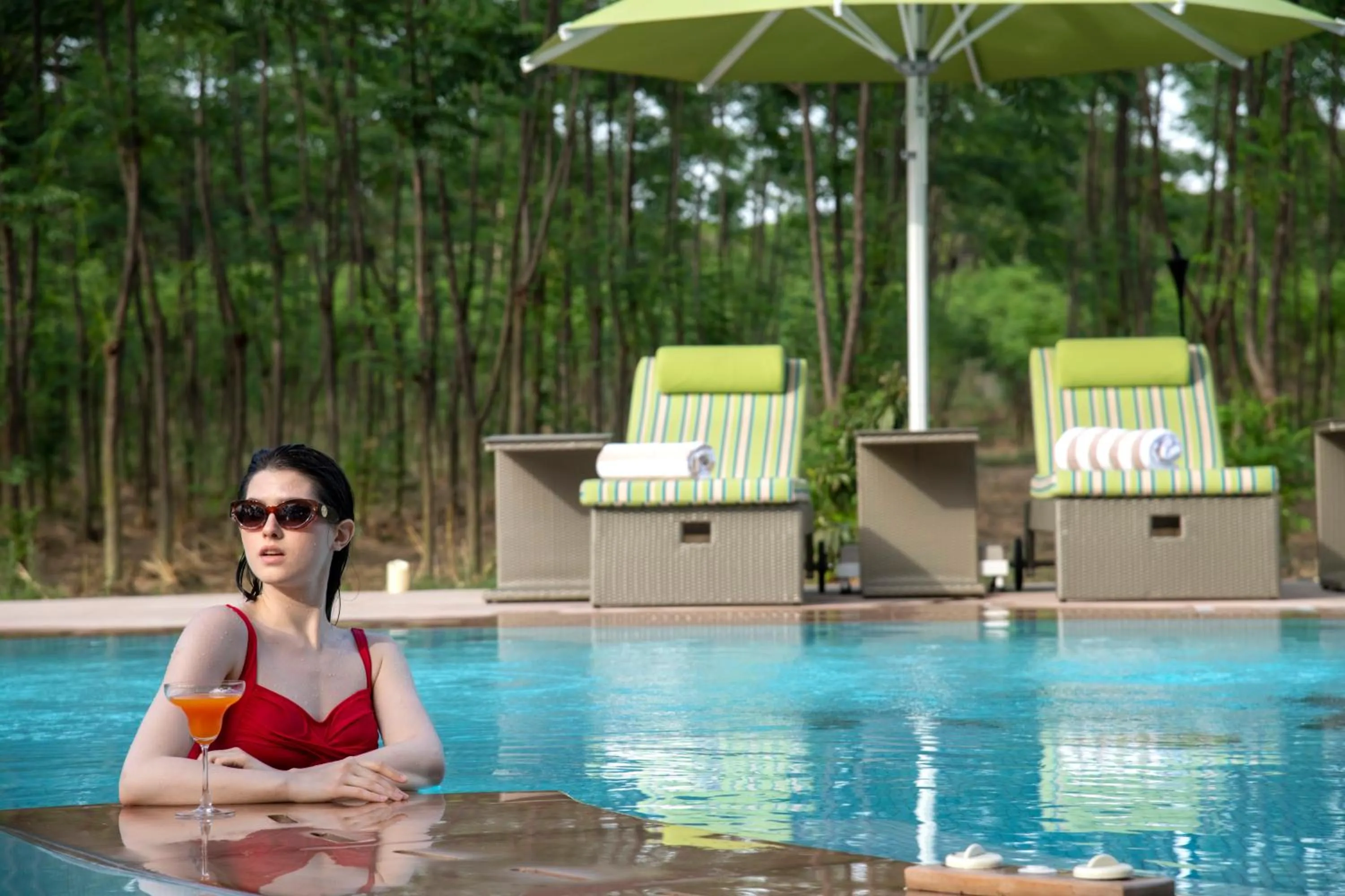 Swimming pool in Aalia Jungle Retreat and Spa, Bandarjudh, Haridwar - Araiya Anthology