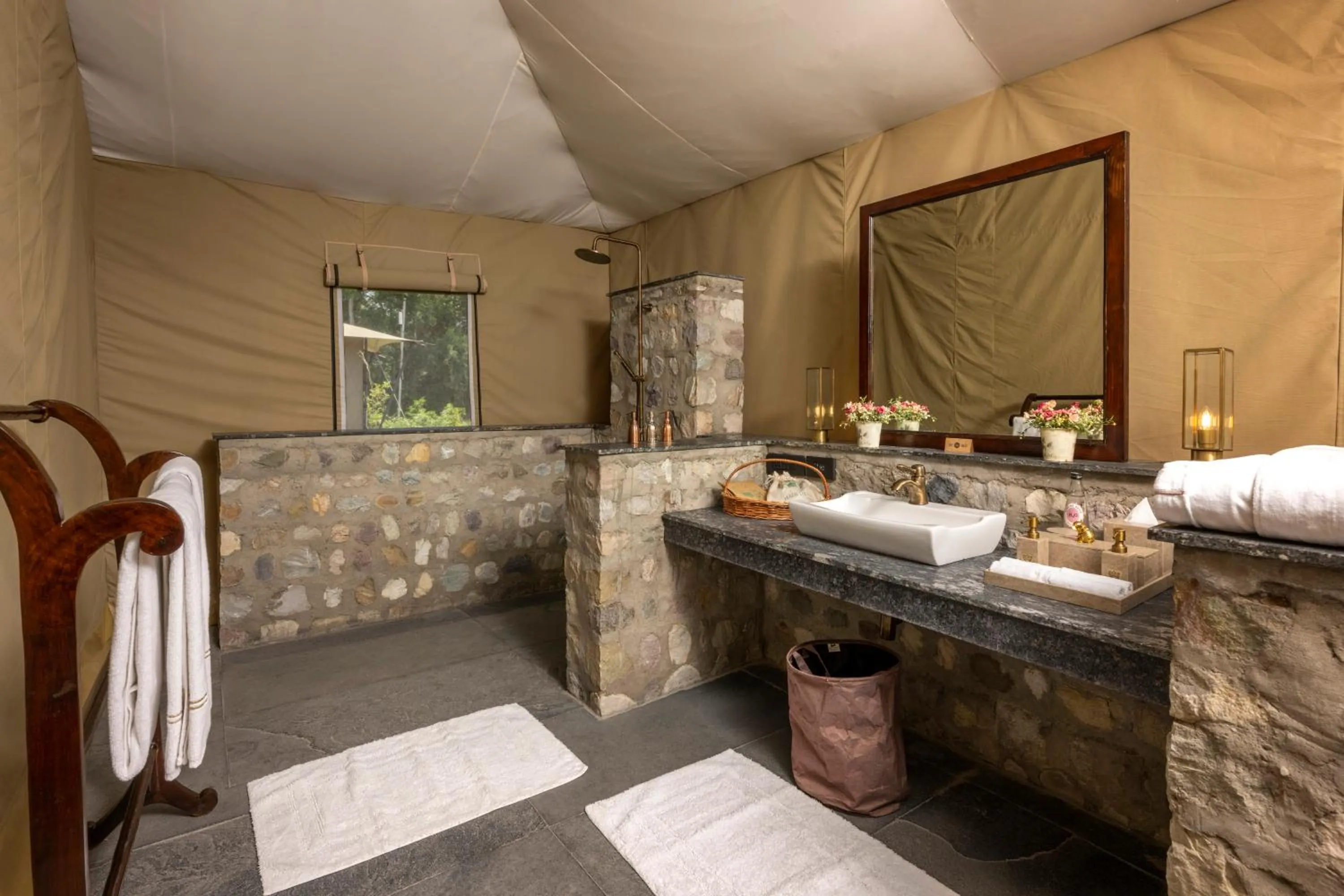 Bathroom in Aalia Jungle Retreat and Spa, Bandarjudh, Haridwar - Araiya Anthology