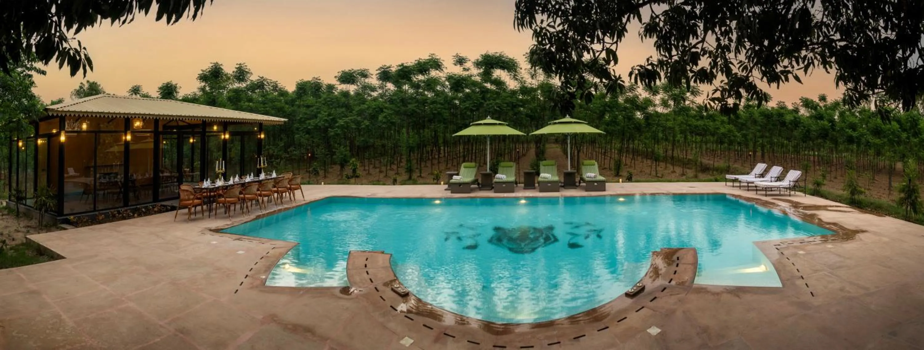Swimming pool in Aalia Jungle Retreat and Spa, Bandarjudh, Haridwar - Araiya Anthology