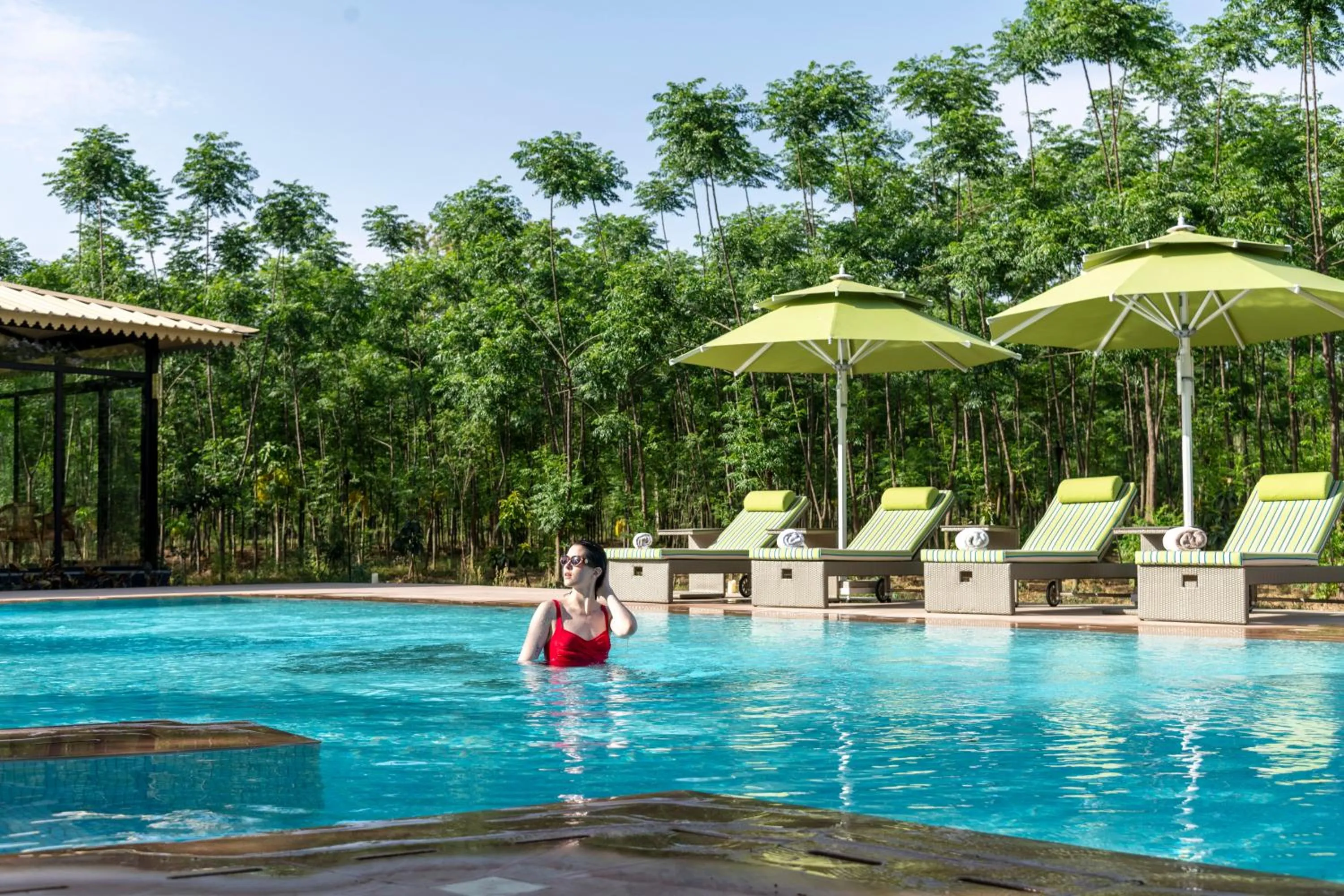 Swimming pool in Aalia Jungle Retreat and Spa, Bandarjudh, Haridwar - Araiya Anthology