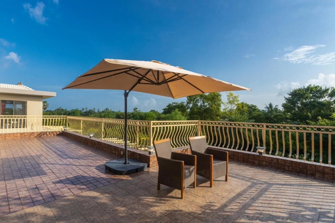 Day in SaffronStays Aura - 4BR luxury pool villa with gym, BBQ deck, lawns & indoor games near Kihim Beach