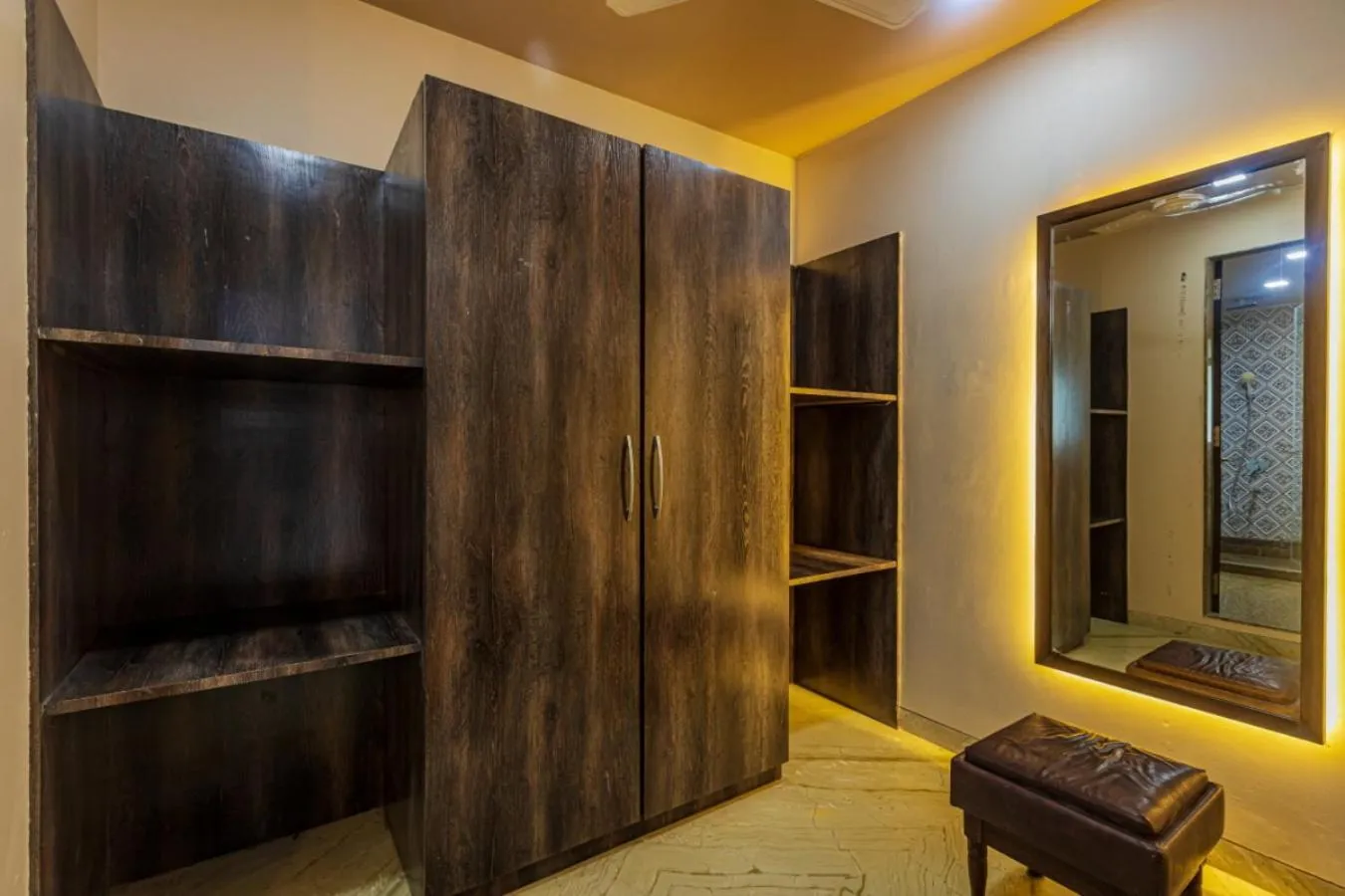 storage, Bed in SaffronStays Aura - 4BR luxury pool villa with gym, BBQ deck, lawns & indoor games near Kihim Beach