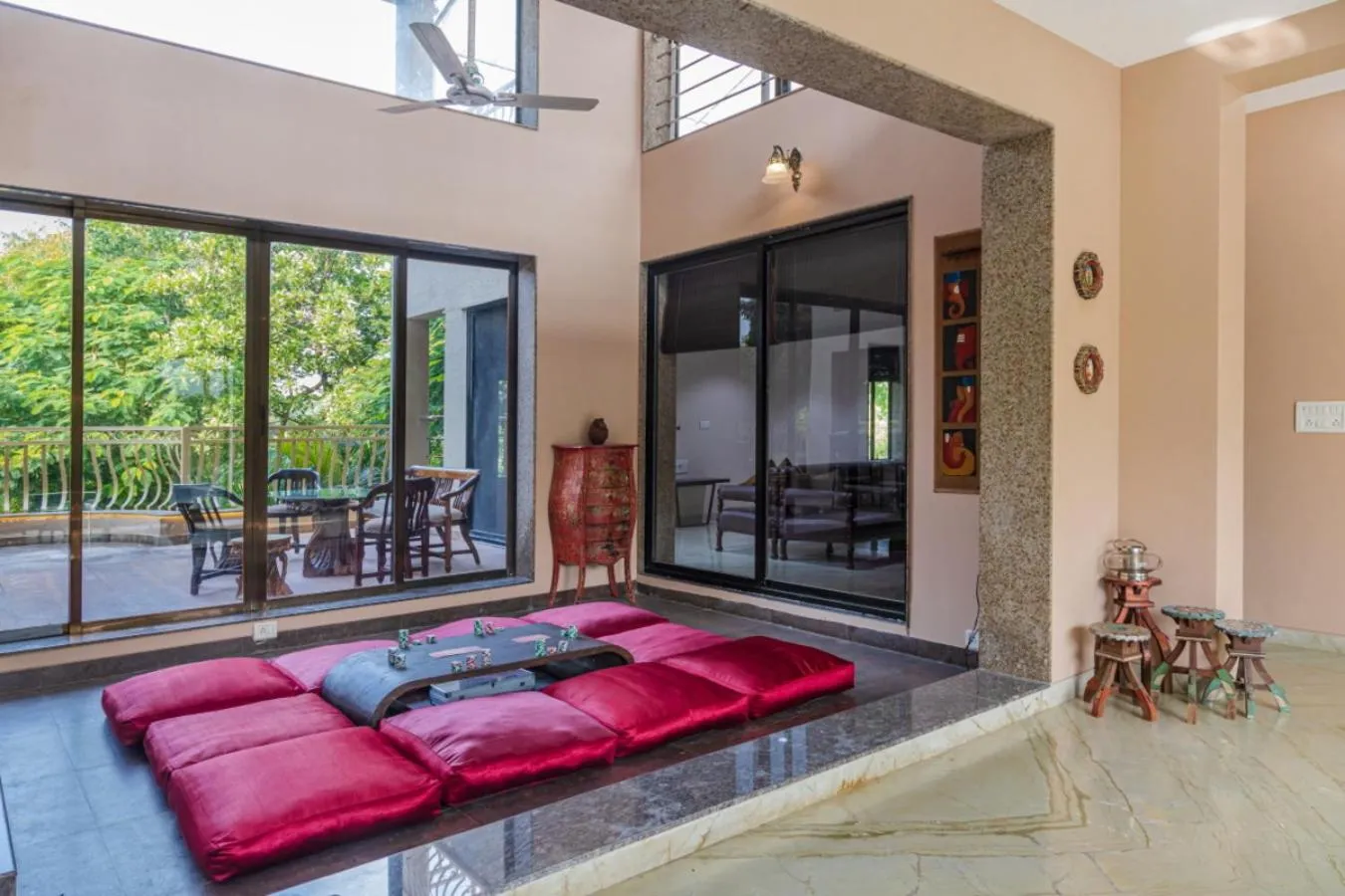 View (from property/room) in SaffronStays Aura - 4BR luxury pool villa with gym, BBQ deck, lawns & indoor games near Kihim Beach