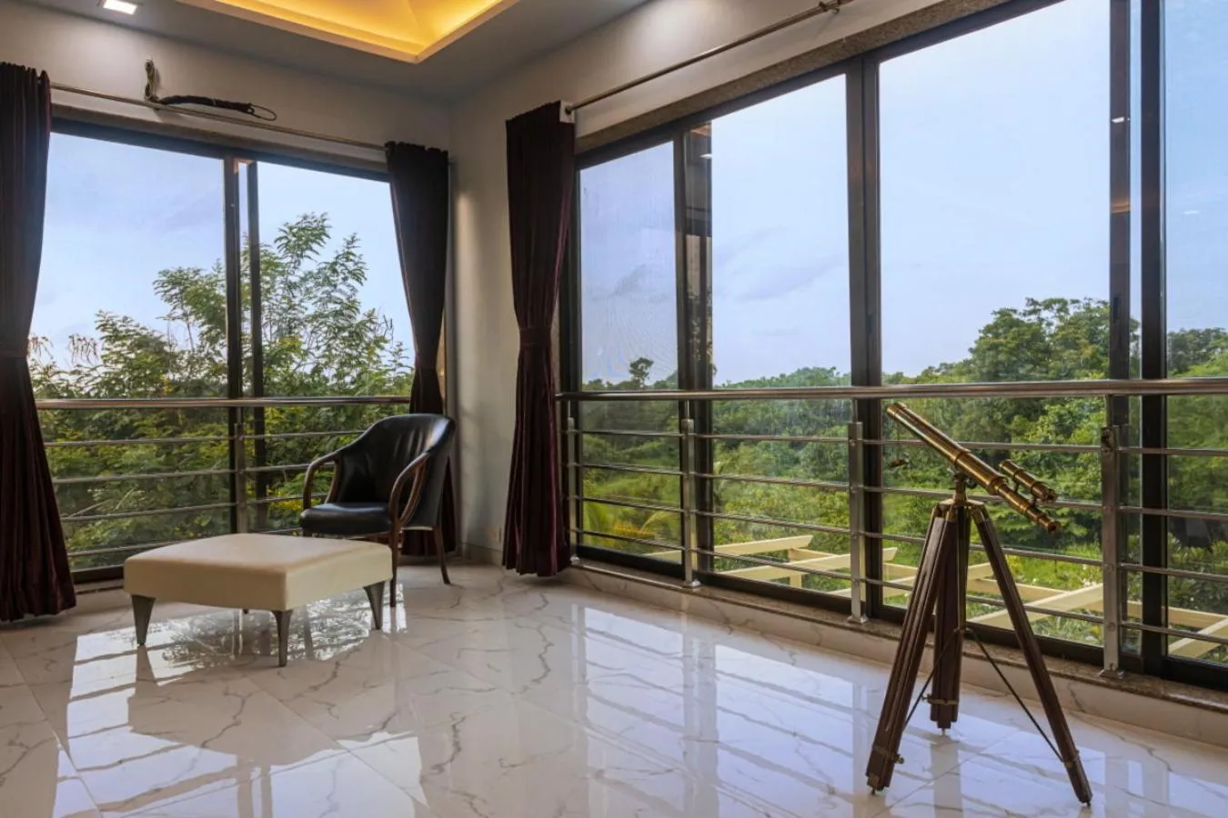 Day in SaffronStays Aura - 4BR luxury pool villa with gym, BBQ deck, lawns & indoor games near Kihim Beach