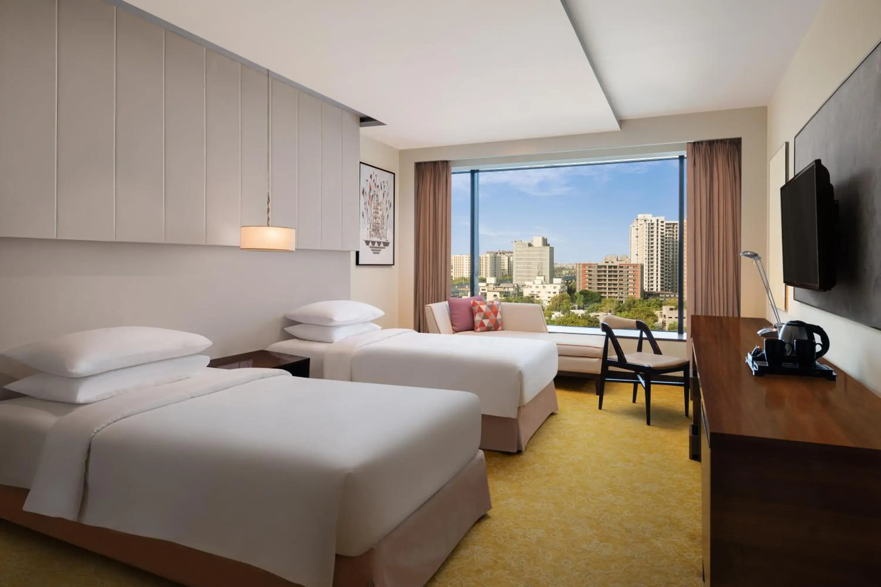 Club Room: 2 Twin/Single Bed with Club benefits also with 20% Discount on Food&Beverage in Renaissance Ahmedabad Hotel Club Room: 2 Twin/Single Bed with Club benefits also with 20% Discount on Food&Beverage in Renaissance Ahmedabad Hotel