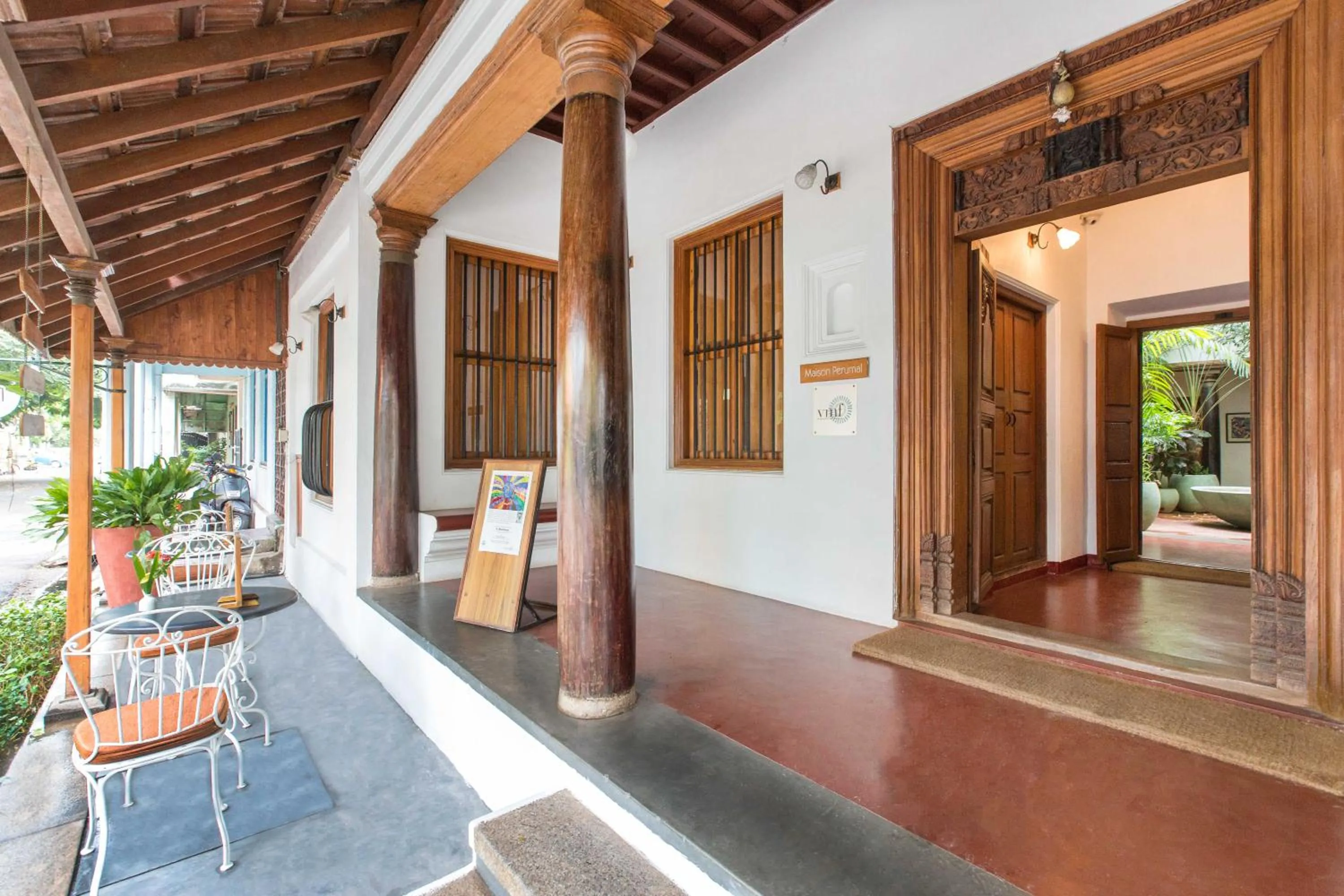 Patio in Maison Perumal Pondicherry - A CGH Earth Experience