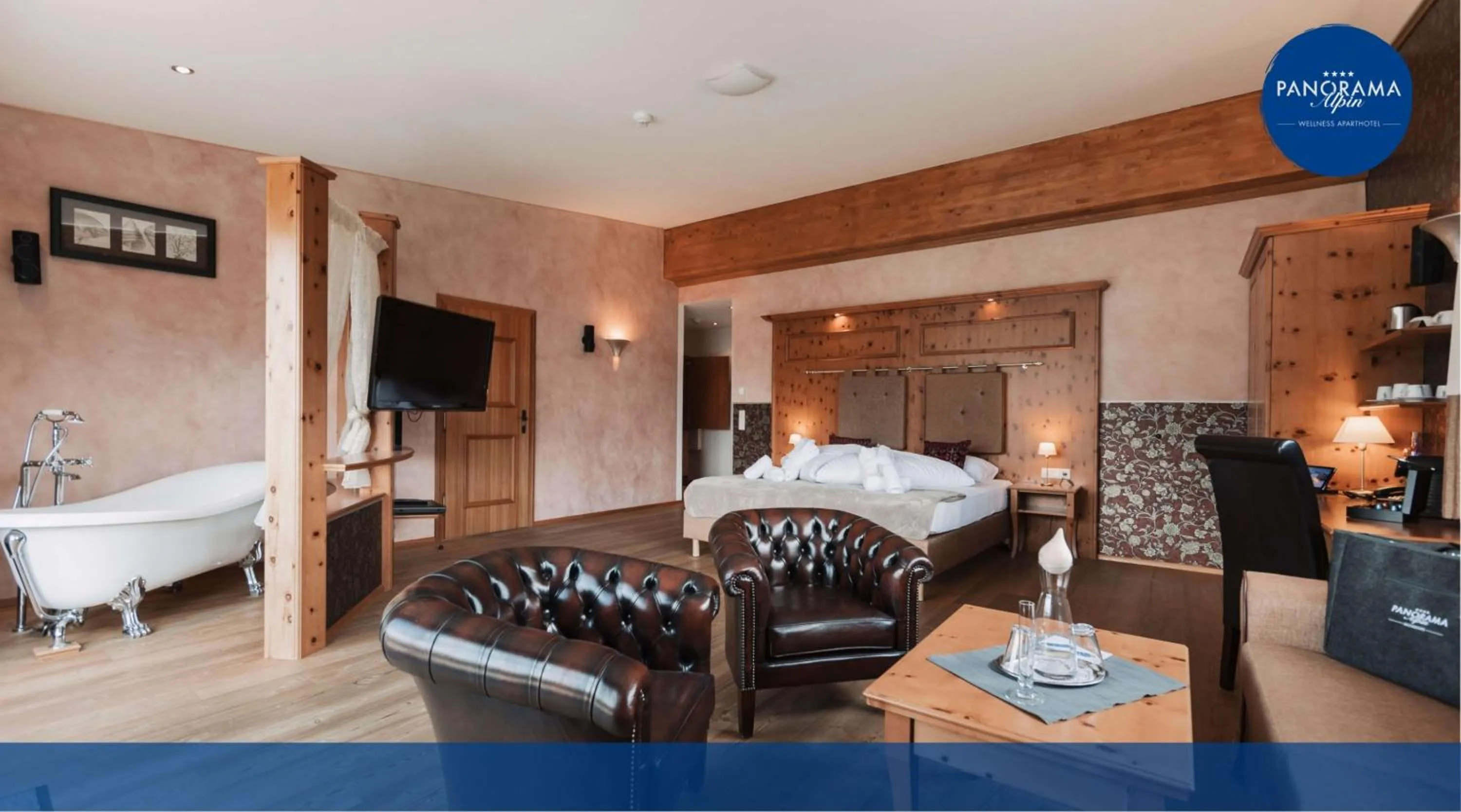 Bed in Wellness Aparthotel Panorama Alpin - Ferienwohnungen Jerzens im Pitztal