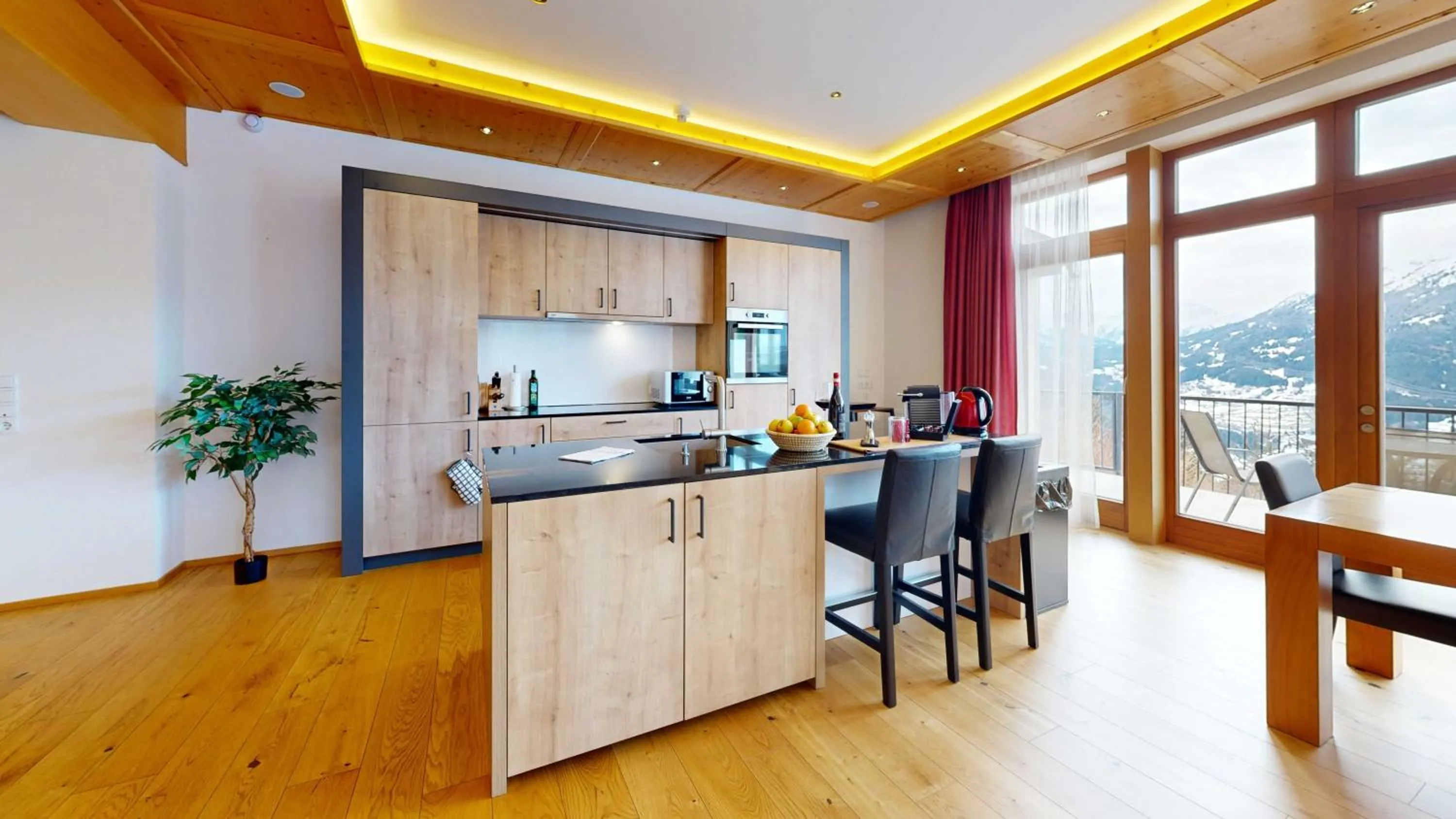 Kitchen or kitchenette in Wellness Aparthotel Panorama Alpin - Ferienwohnungen Jerzens im Pitztal