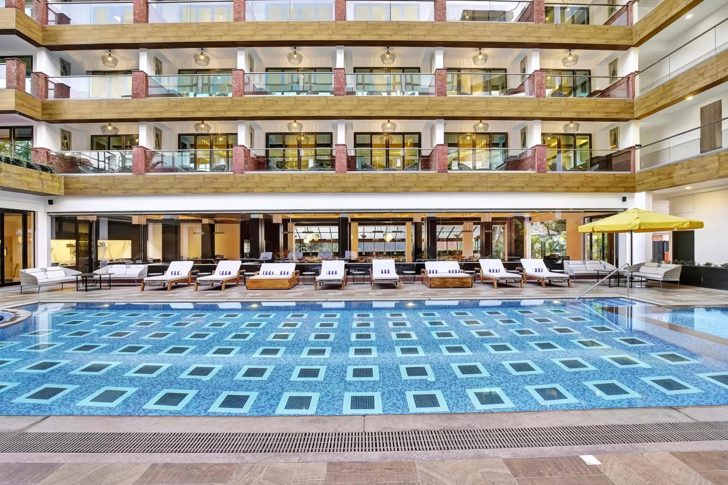 Pool view in Radisson Resort Goa Baga Pool view in Radisson Resort Goa Baga