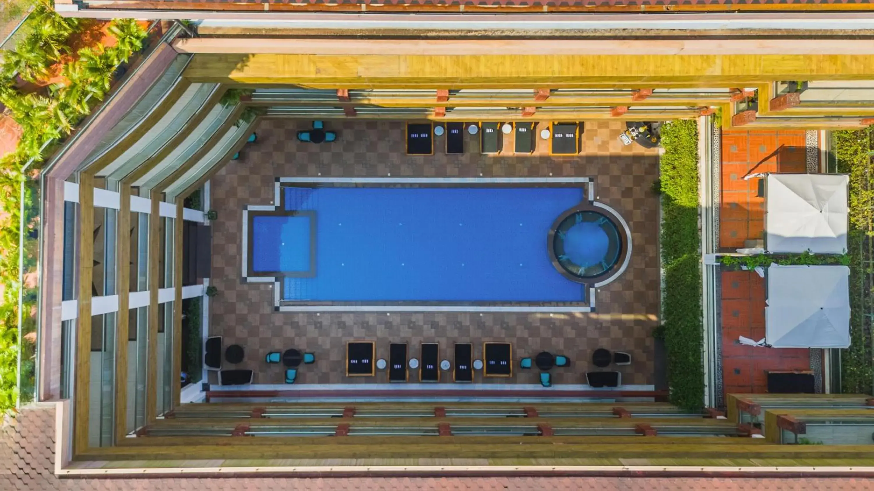 Pool view in Radisson Resort Goa Baga Pool view in Radisson Resort Goa Baga