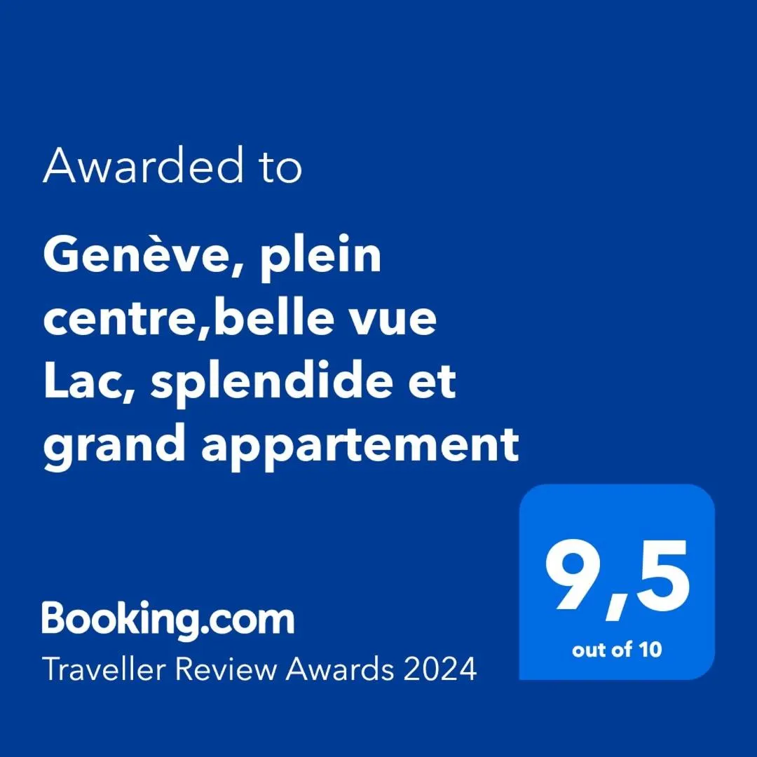 Genève, plein centre,belle vue Lac, splendide et grand appartement