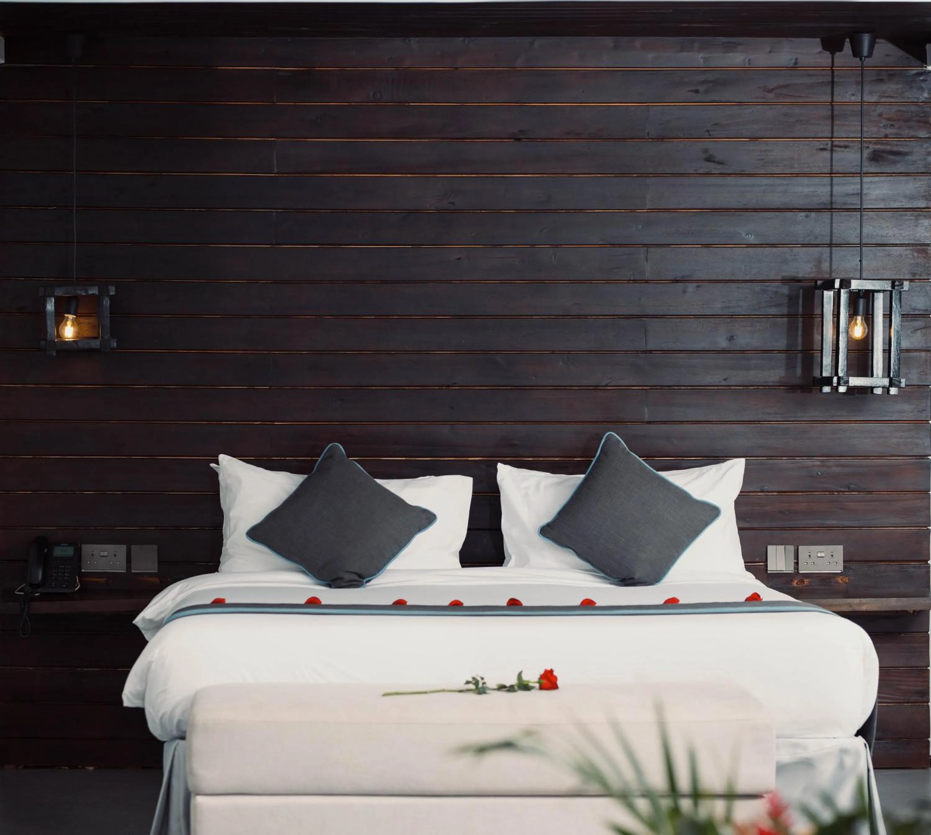 Bed in Giraffe Beach Hotel