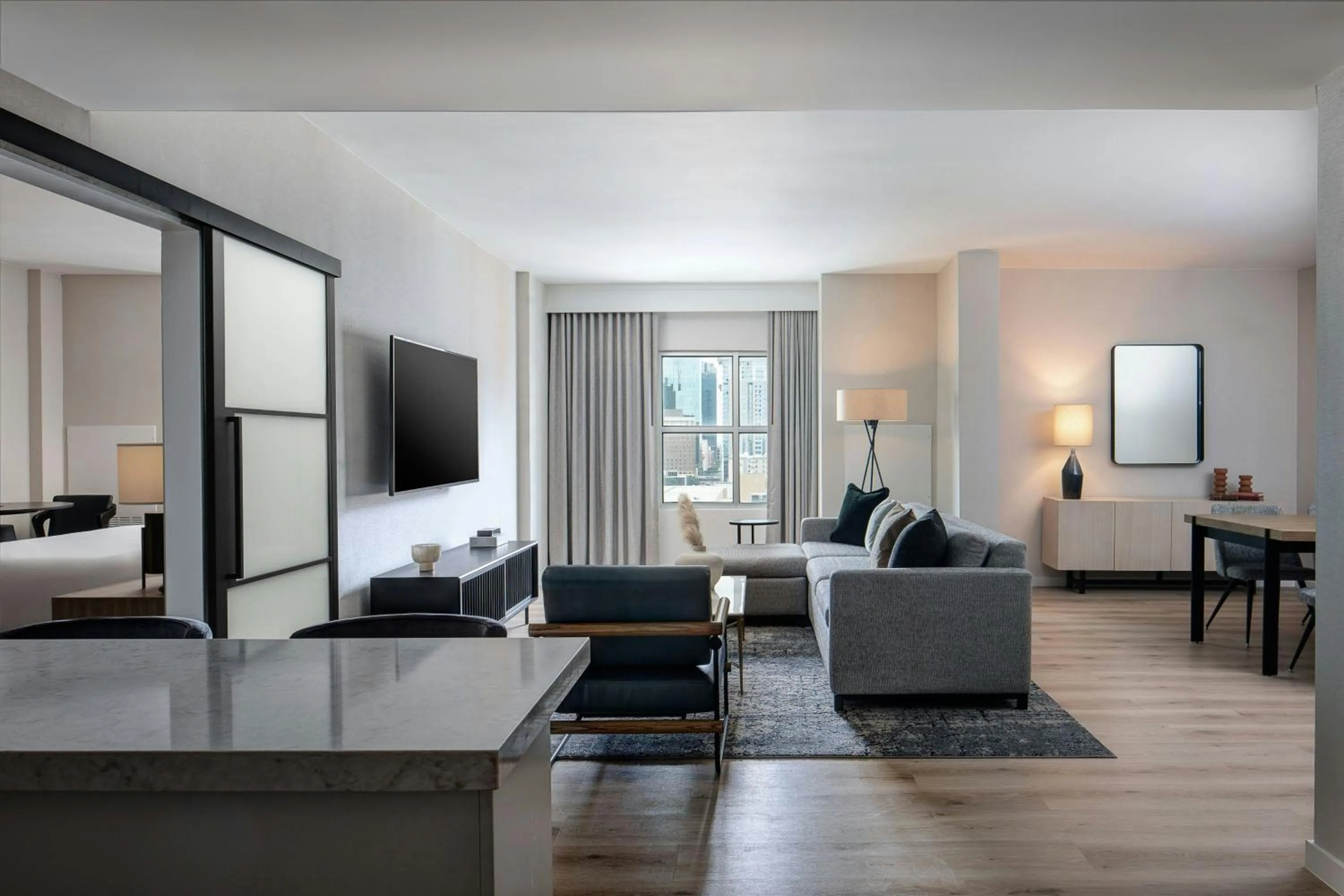 Photo of the whole room, Bed in Sheraton Fort Worth Downtown Hotel