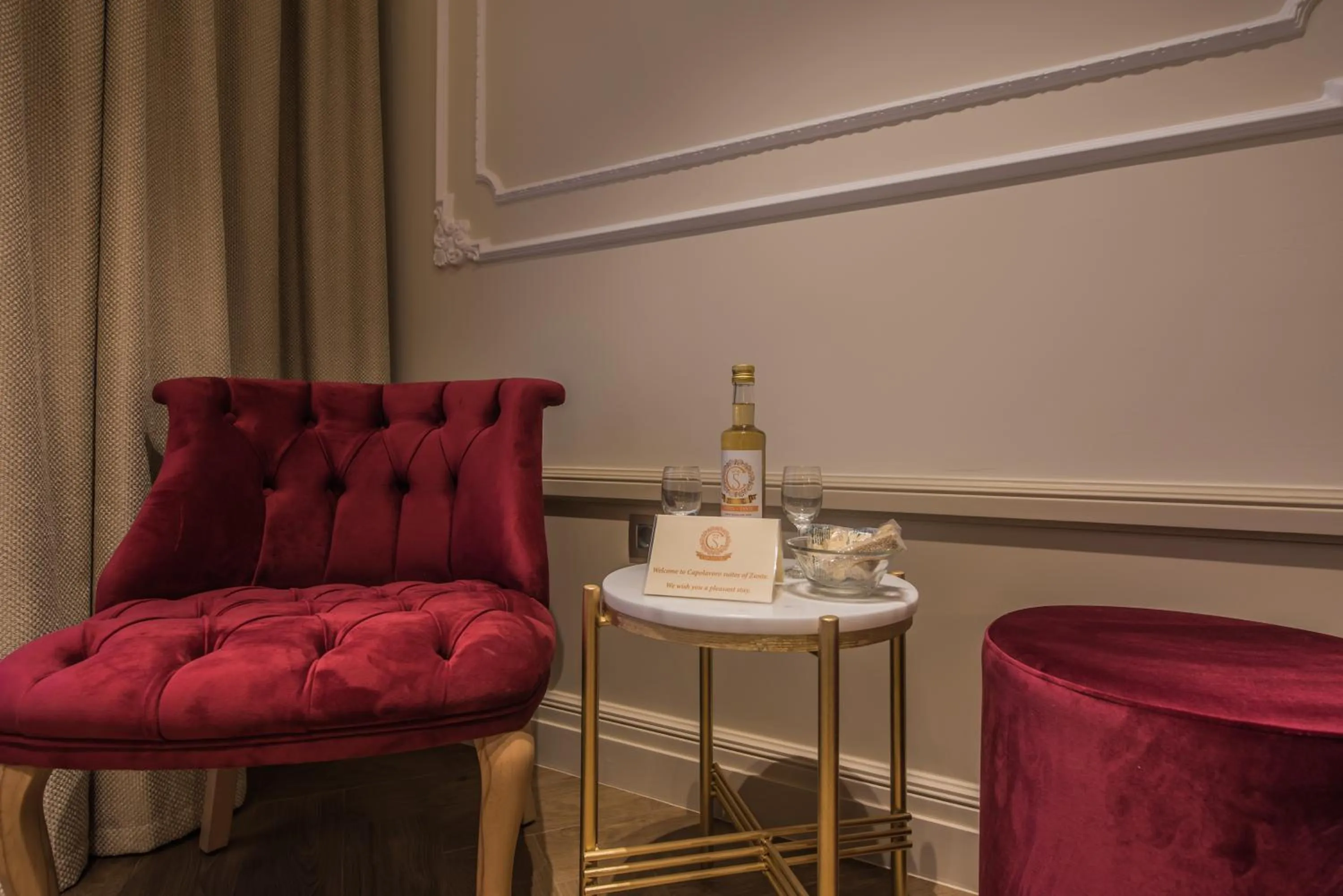 Seating area in Capolavoro Suites