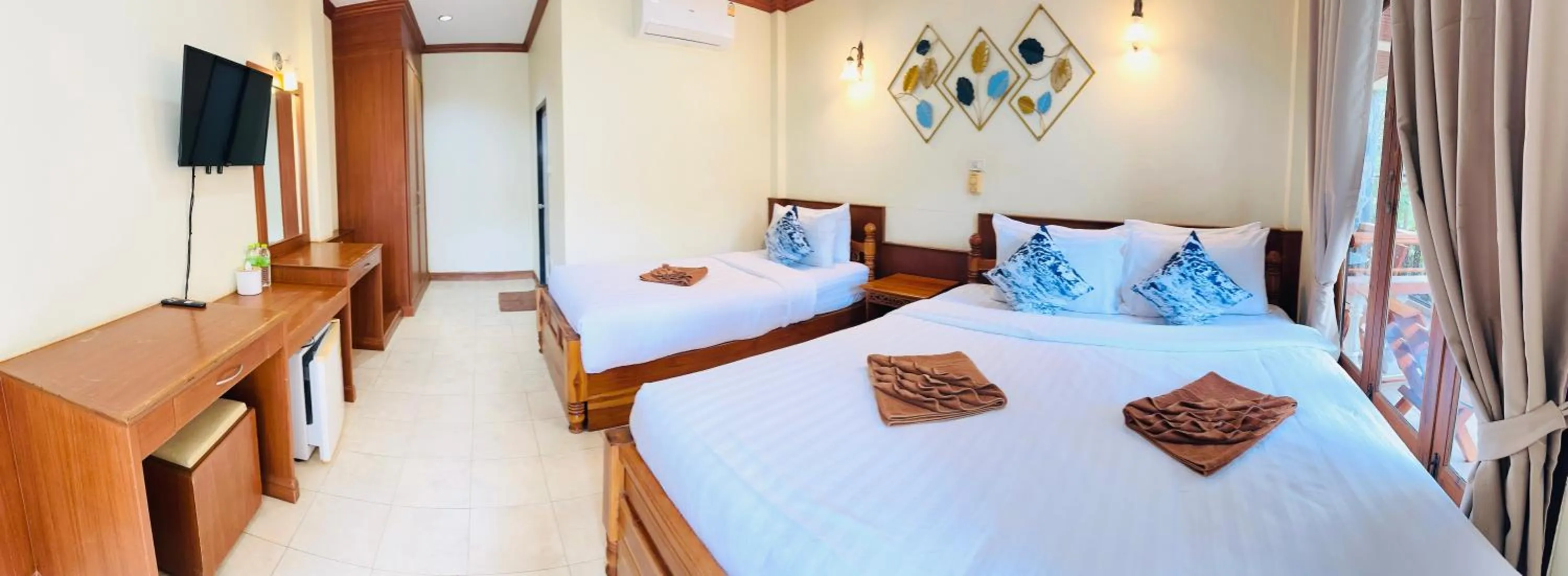 Bedroom, Bed in Family House Resort, Haad Rin