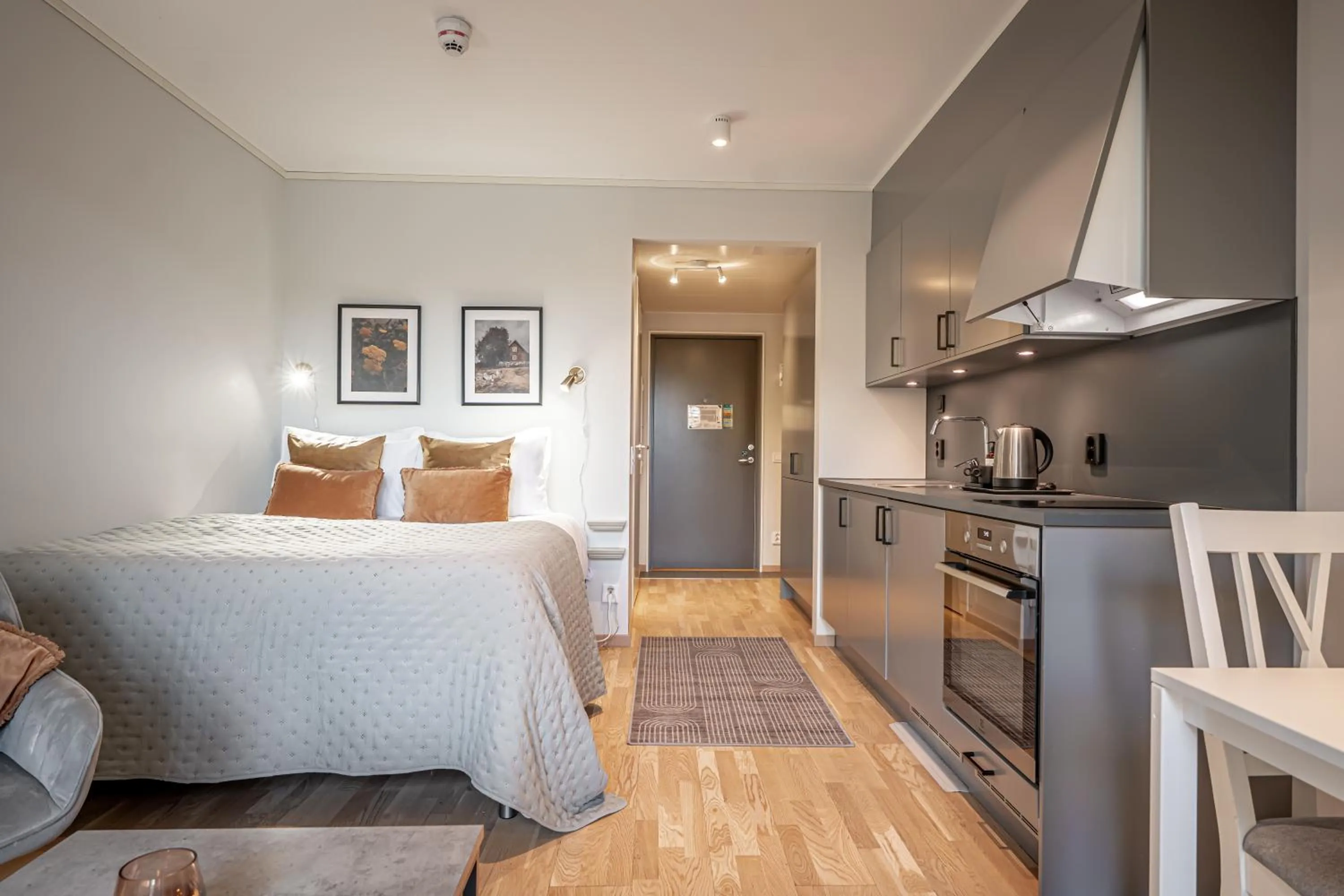 Bed in Uppsala Hotel Apartments