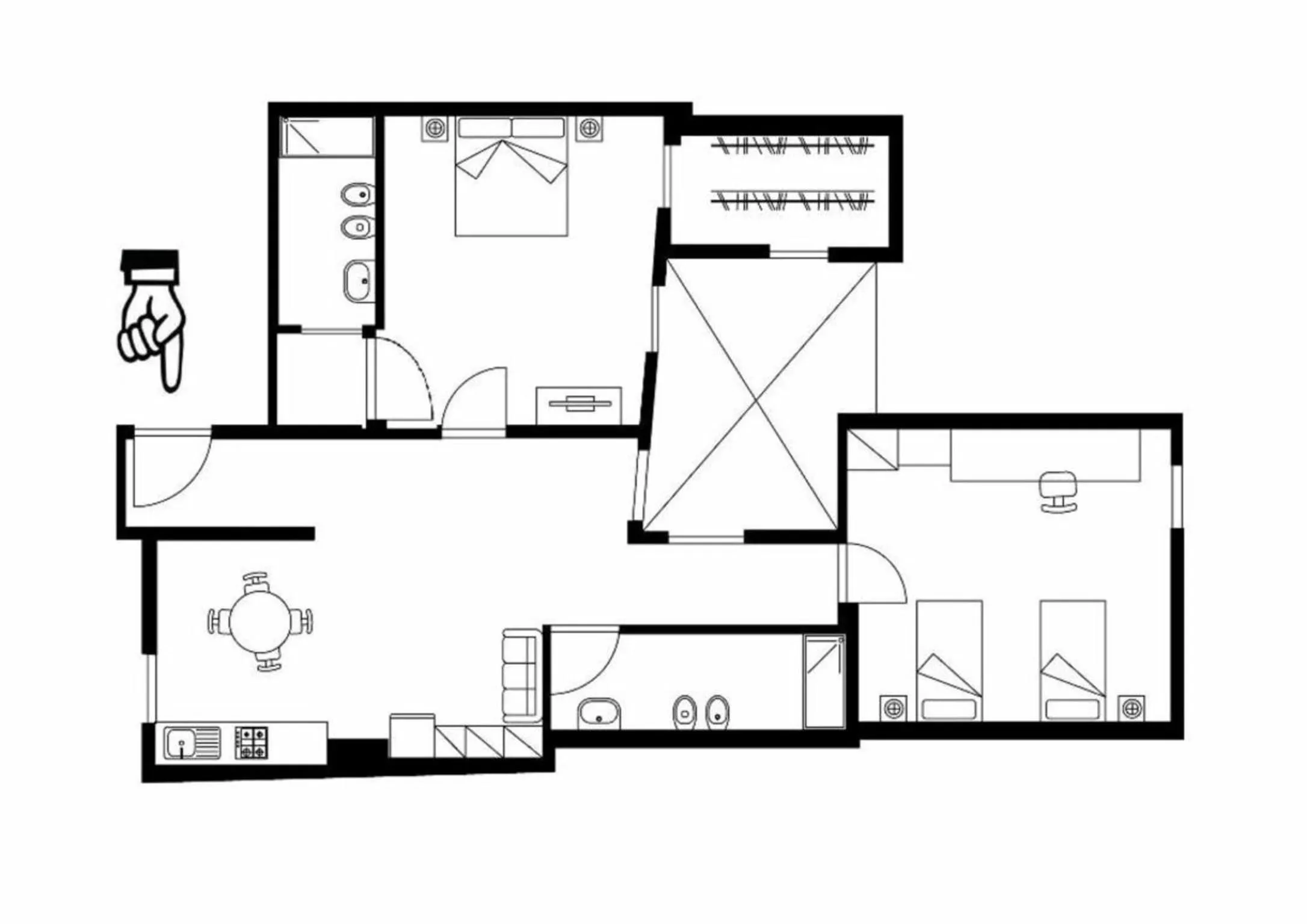 Floor plan in Giulia e Valentina by Halldis