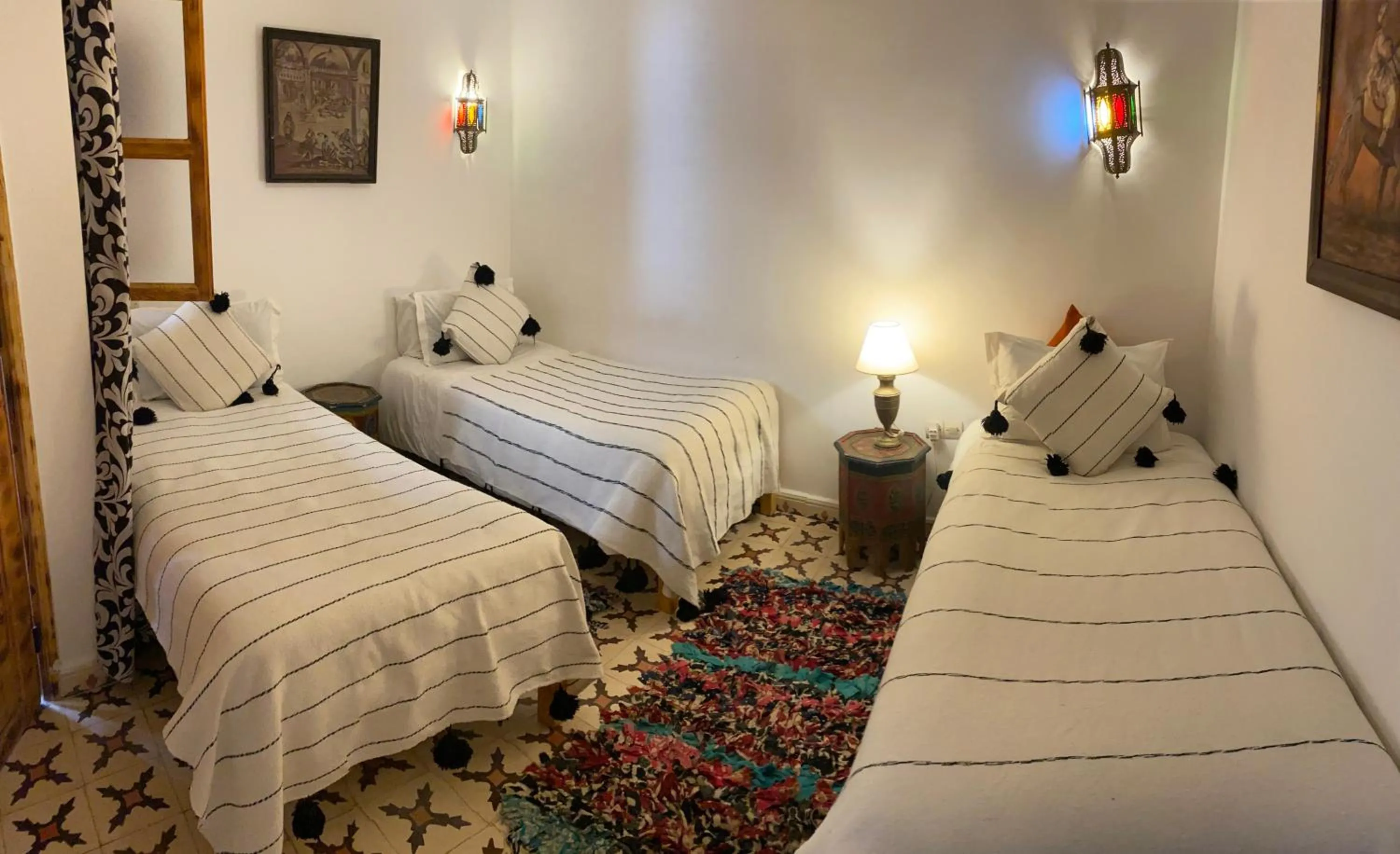 Bed in Riad Azul