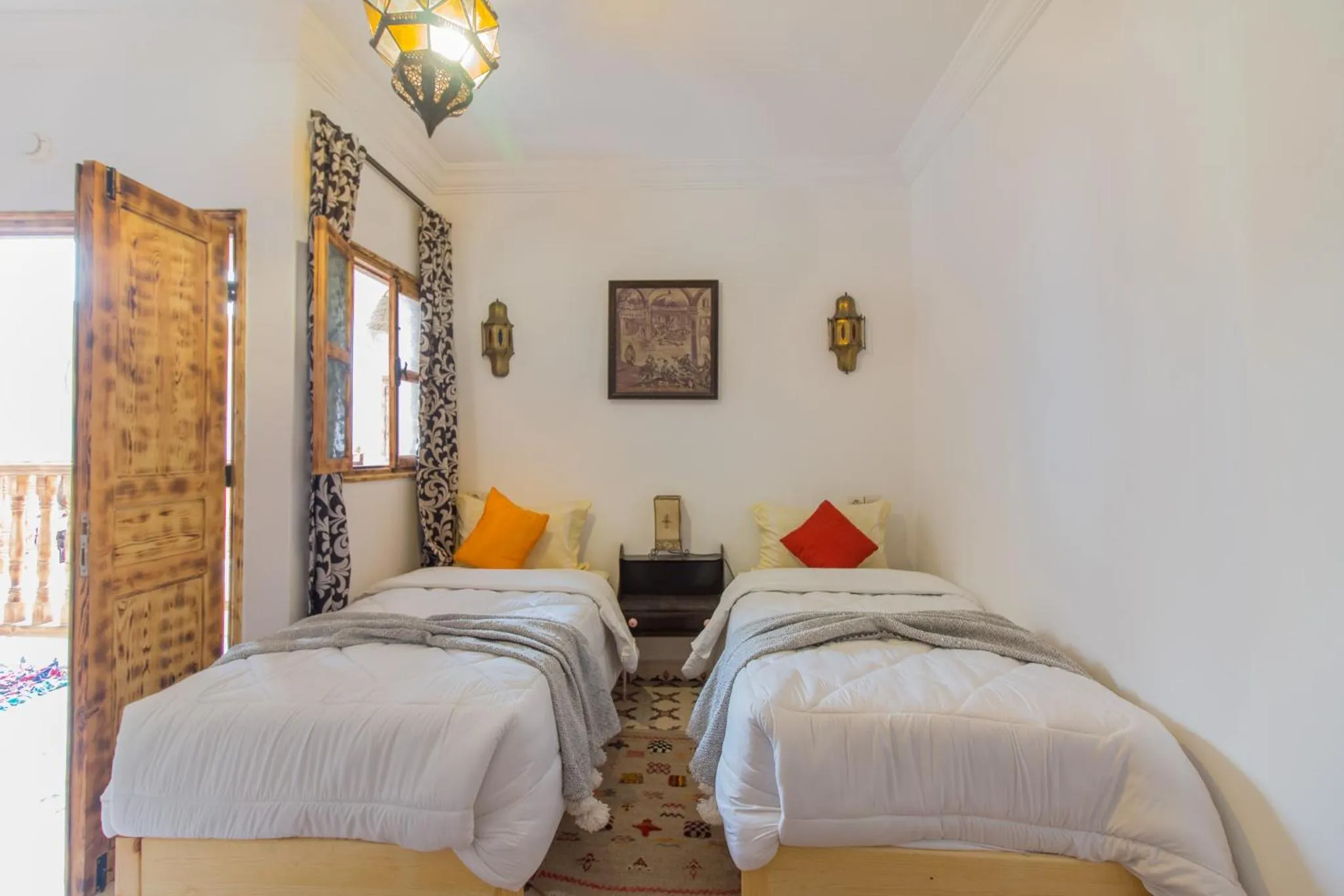 Bed in Riad Azul