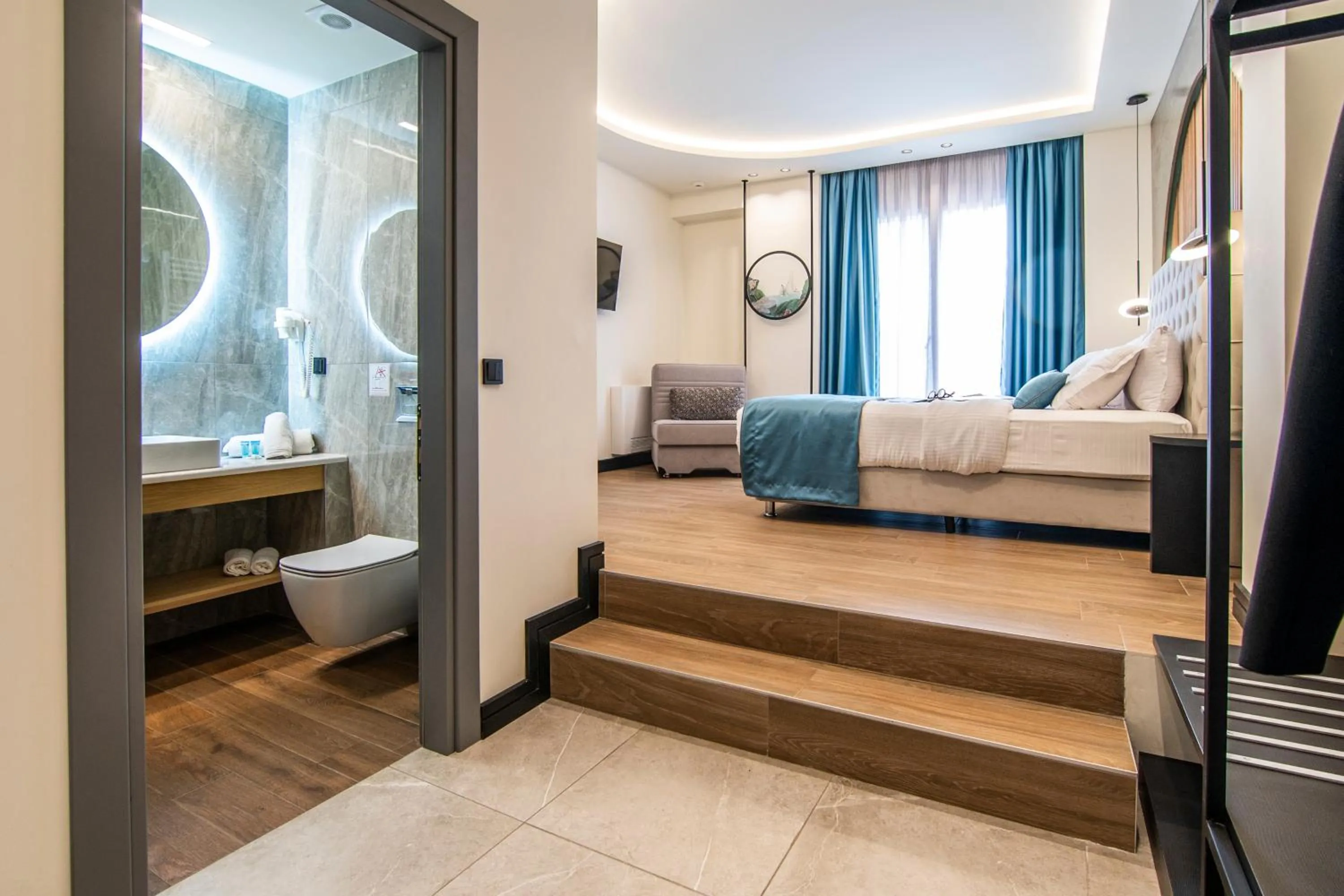 Bed in Thalassa Apart Hotel