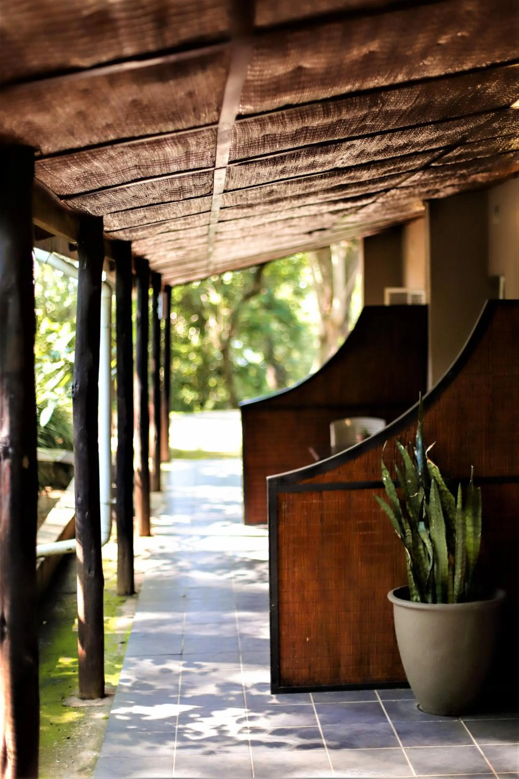 Facade/entrance in Mantenga Lodge