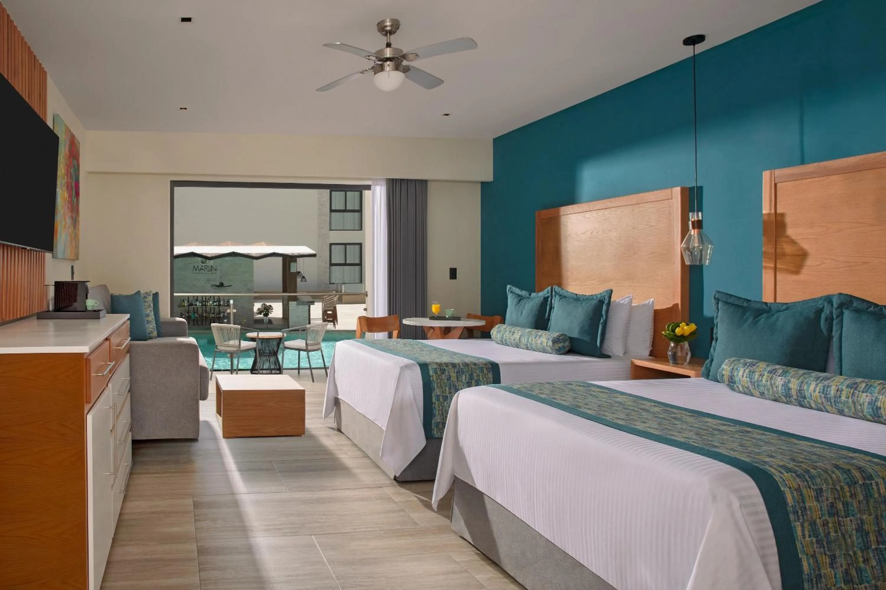 Bedroom, Bed in Dreams Cozumel Cape Resort & Spa