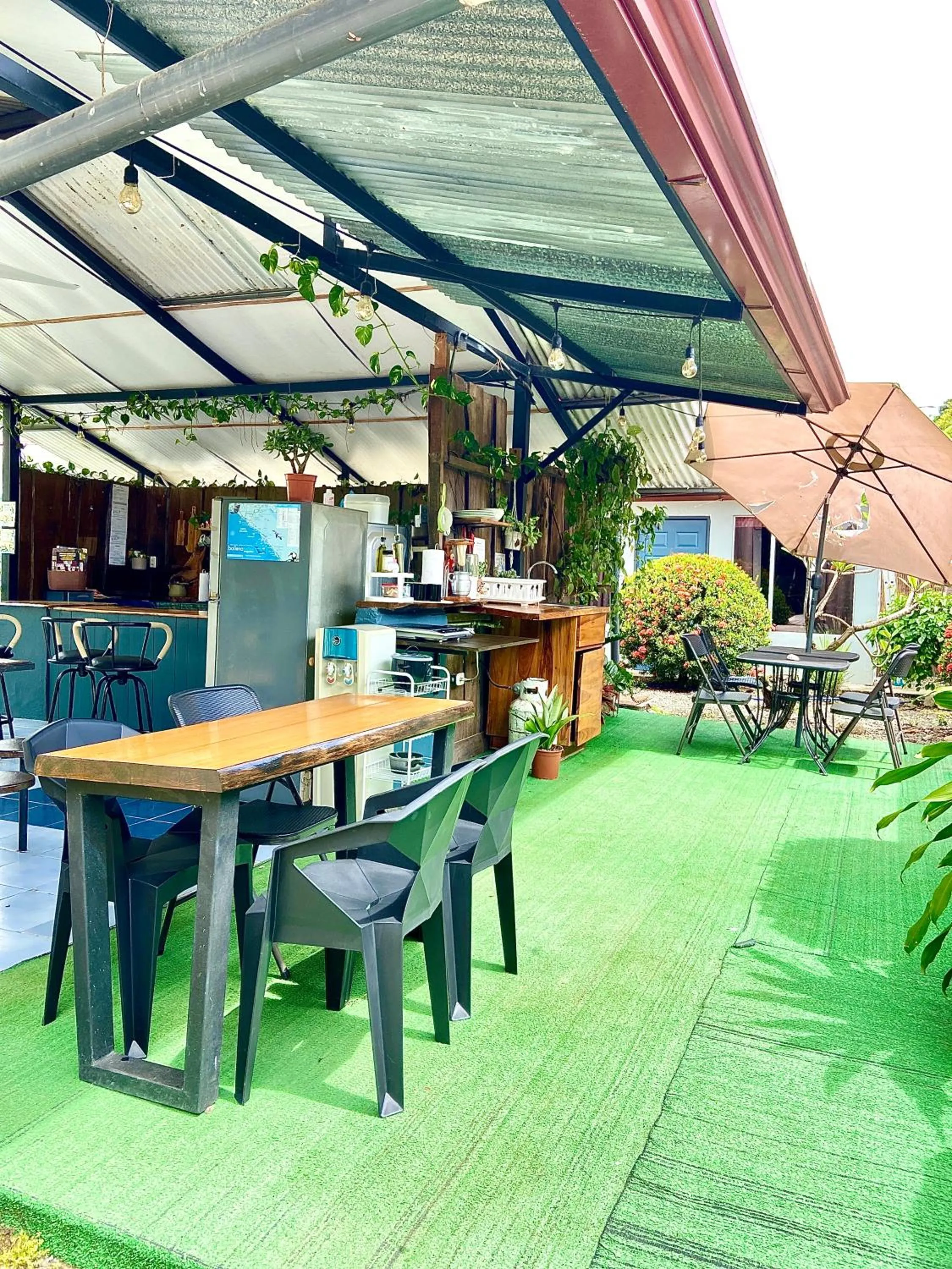 Communal kitchen in Rooms & Pool Macaws