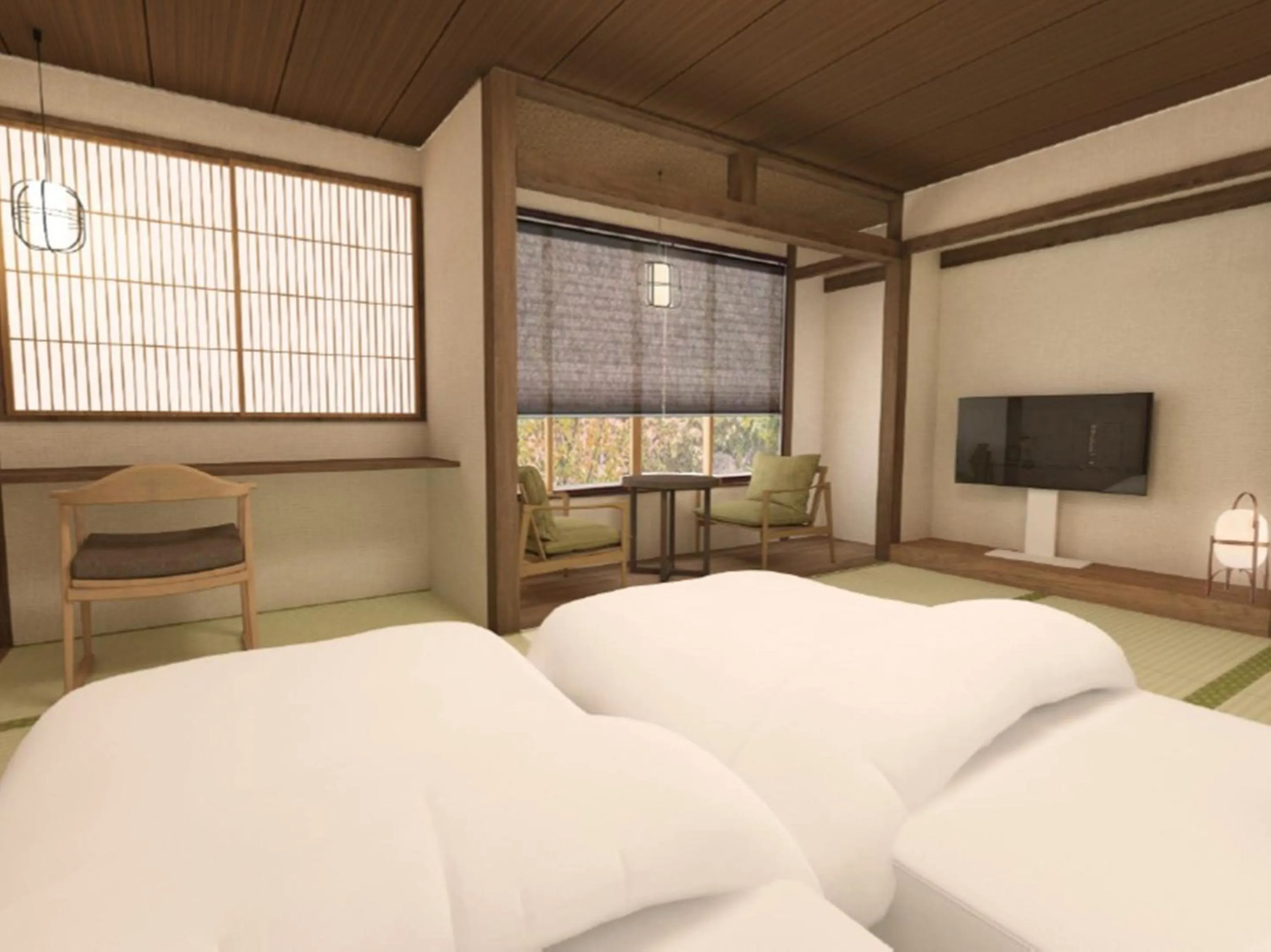 Photo of the whole room, Bed in Konashi No Yu Sasaya