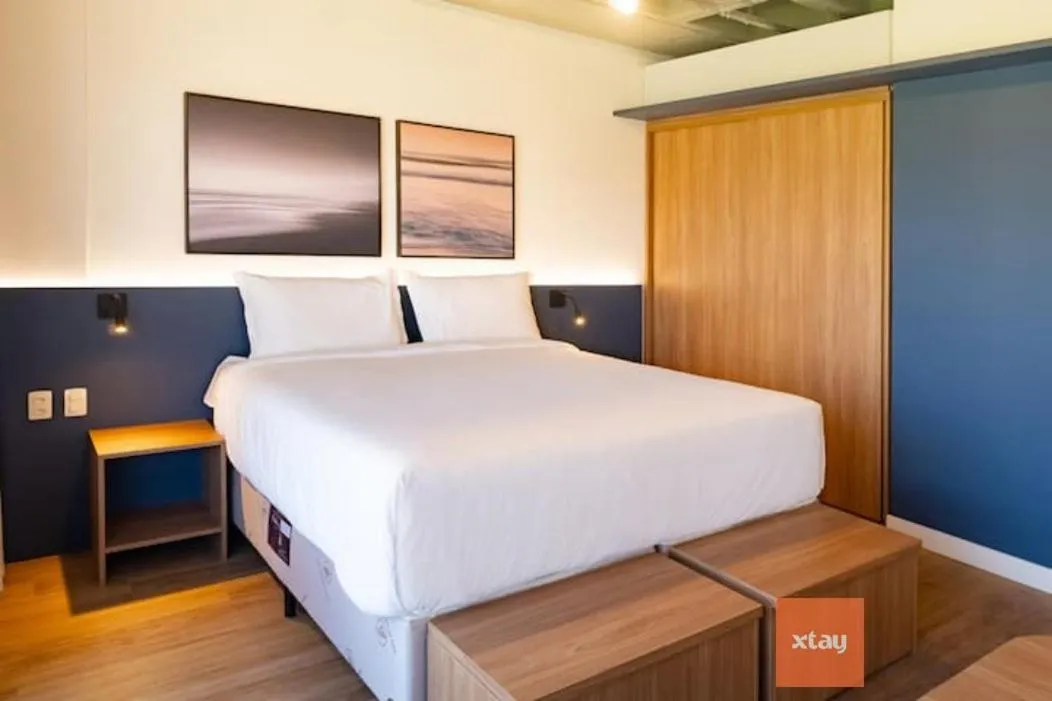 Bedroom, Bed in Atrium Studios by Xtay - Conforto em Palhoça, a poucos metros da praia