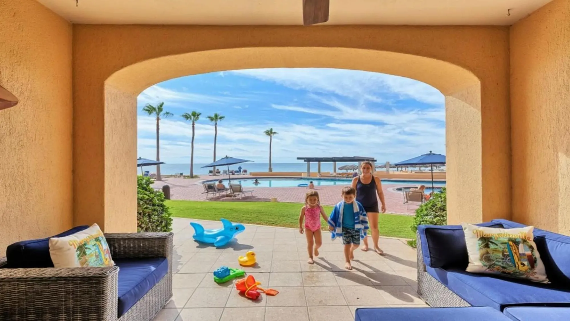 Two-Bedroom Apartment in Ground Floor 2BR Beachfront - Steps to Pool - Princesa E104 - BeachBumCondos