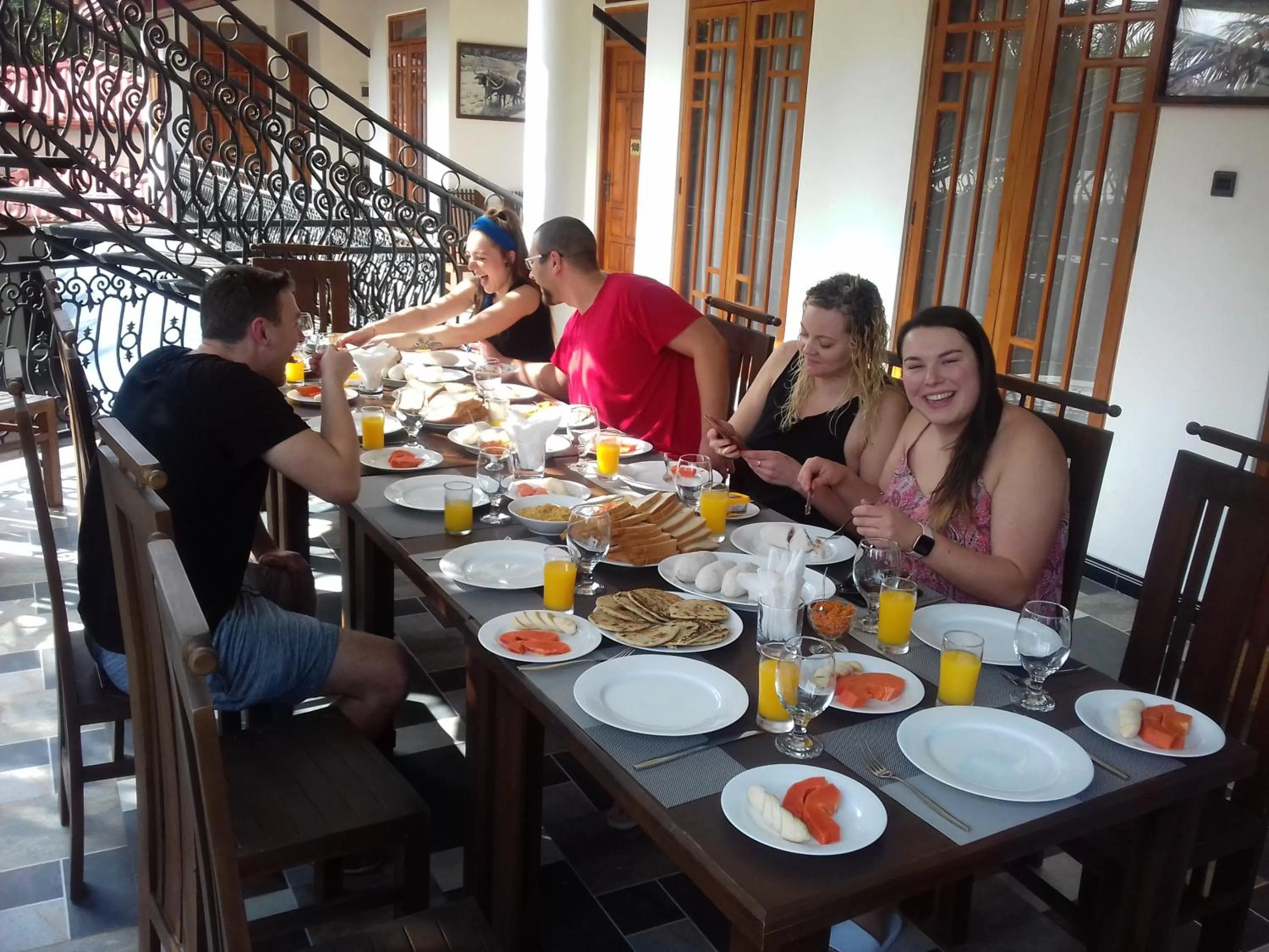 Breakfast in L S Lanka Hotel Dambulla
