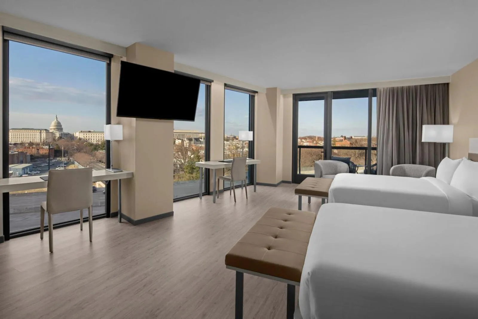 View (from property/room), Bed in AC Hotel by Marriott Washington DC Capitol Hill Navy Yard