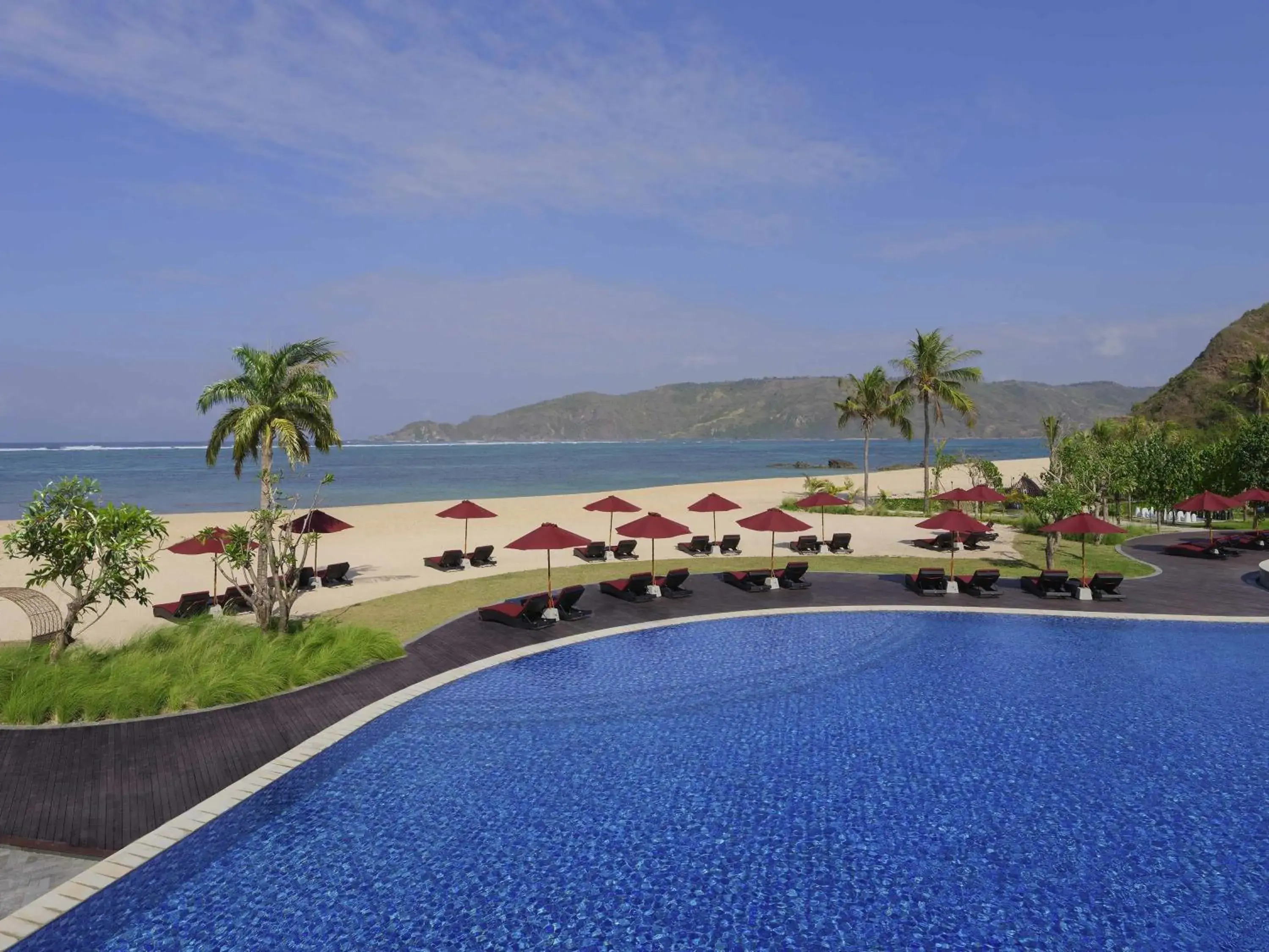 Pool view in Pullman Lombok Merujani Mandalika Beach Resort Pool view in Pullman Lombok Merujani Mandalika Beach Resort