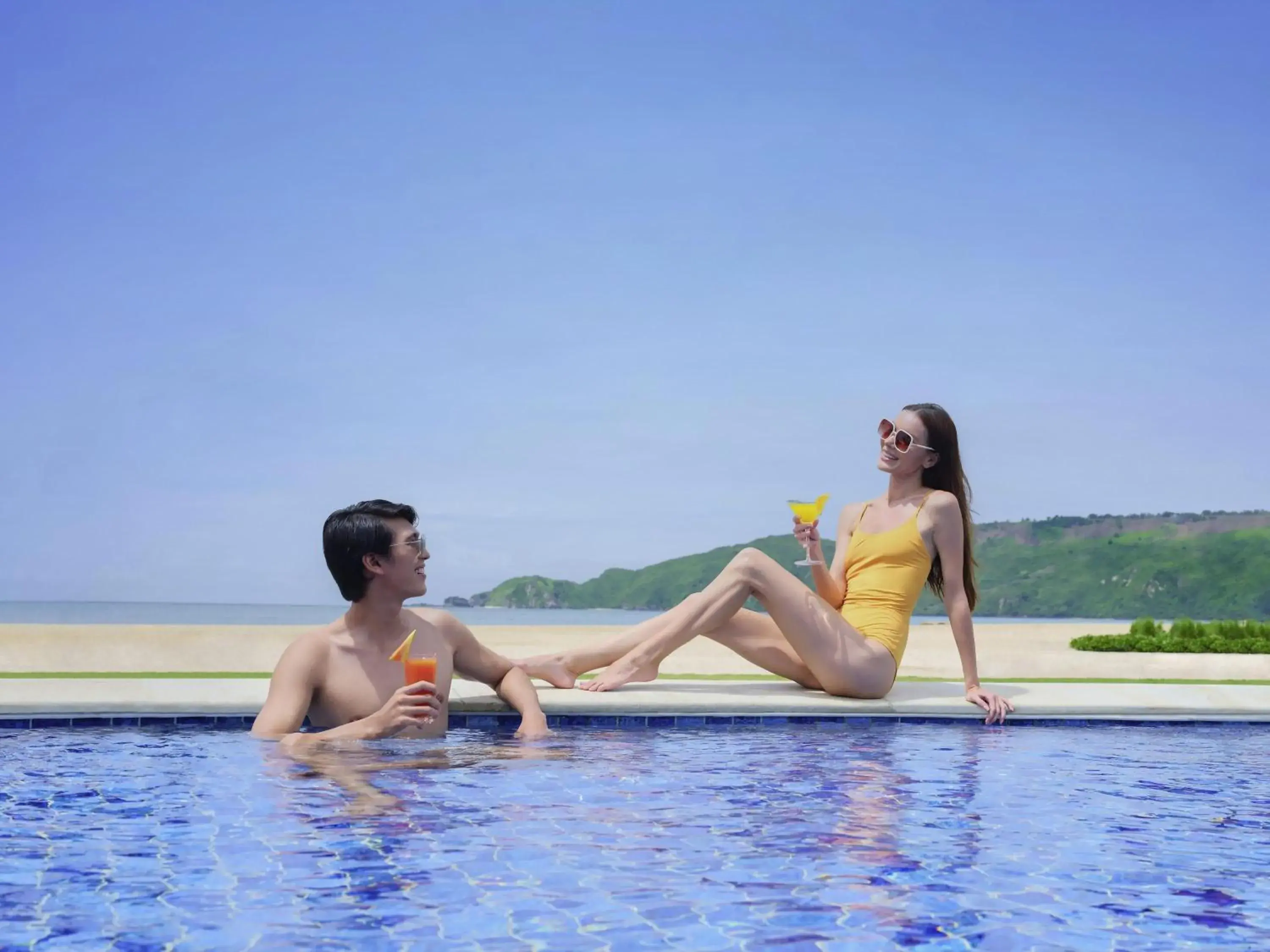 Pool view in Pullman Lombok Merujani Mandalika Beach Resort Pool view in Pullman Lombok Merujani Mandalika Beach Resort