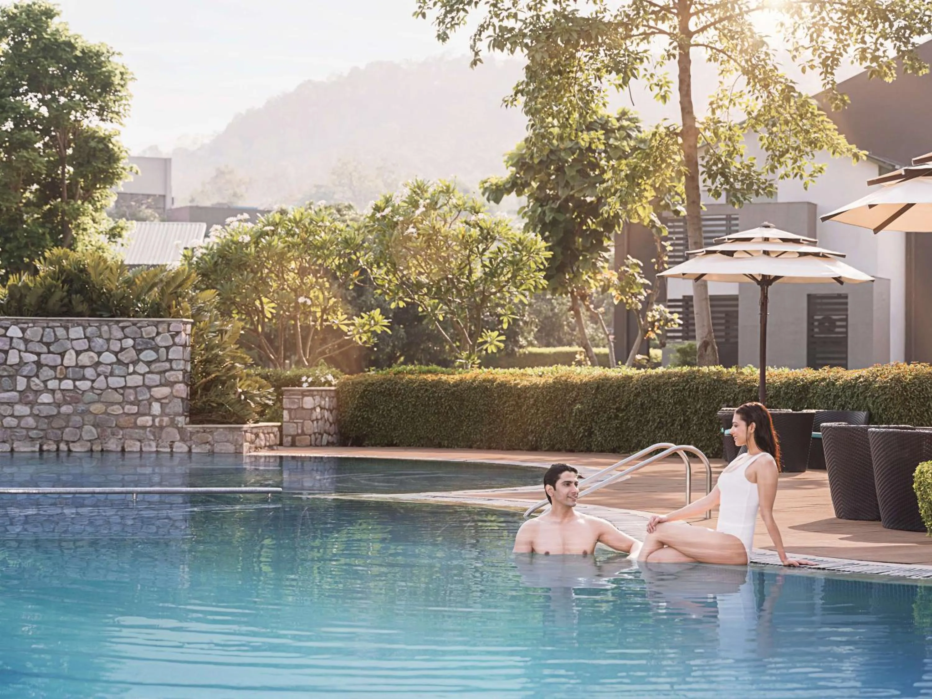 Pool view in Namah Resort Jim Corbett, a member of Radisson Individuals