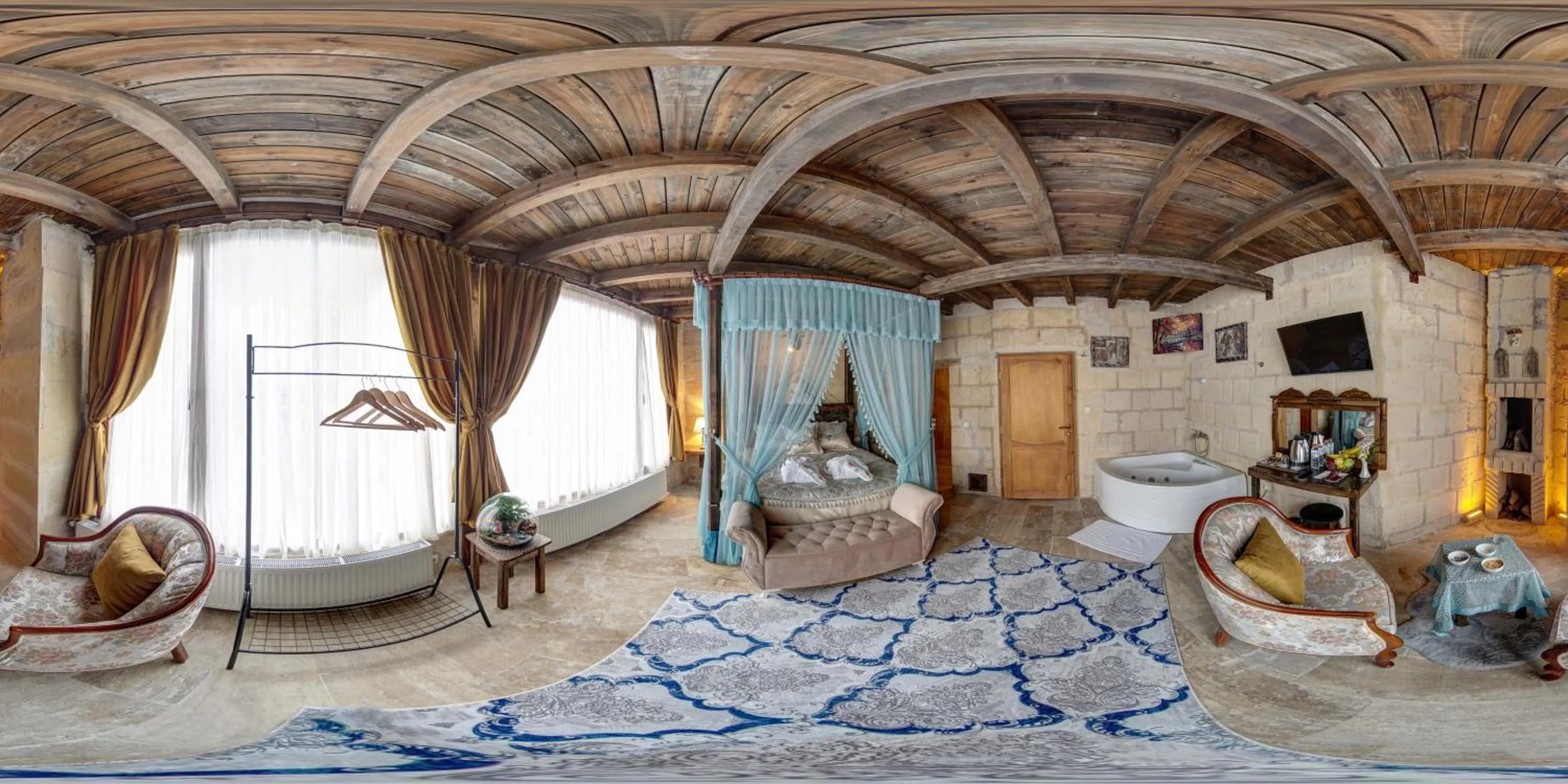 Living room, Bed in Cappadocia Alaz Cave Otel