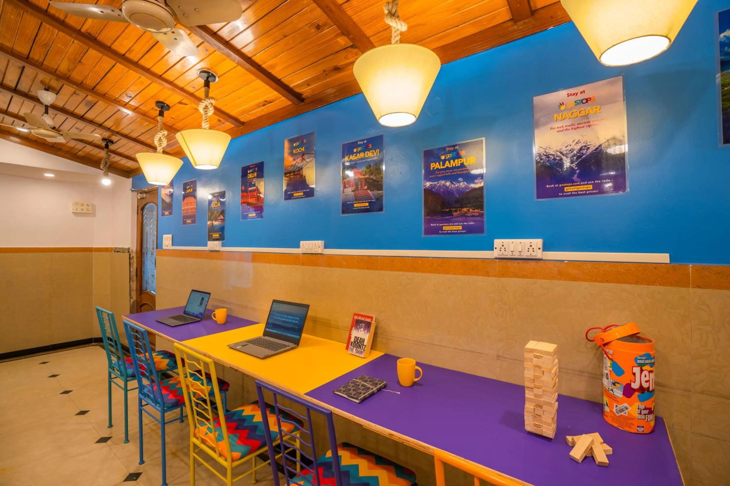 Seating area in goSTOPS Bengaluru, Gandhi Nagar Majestic - Private Rooms & Dorms