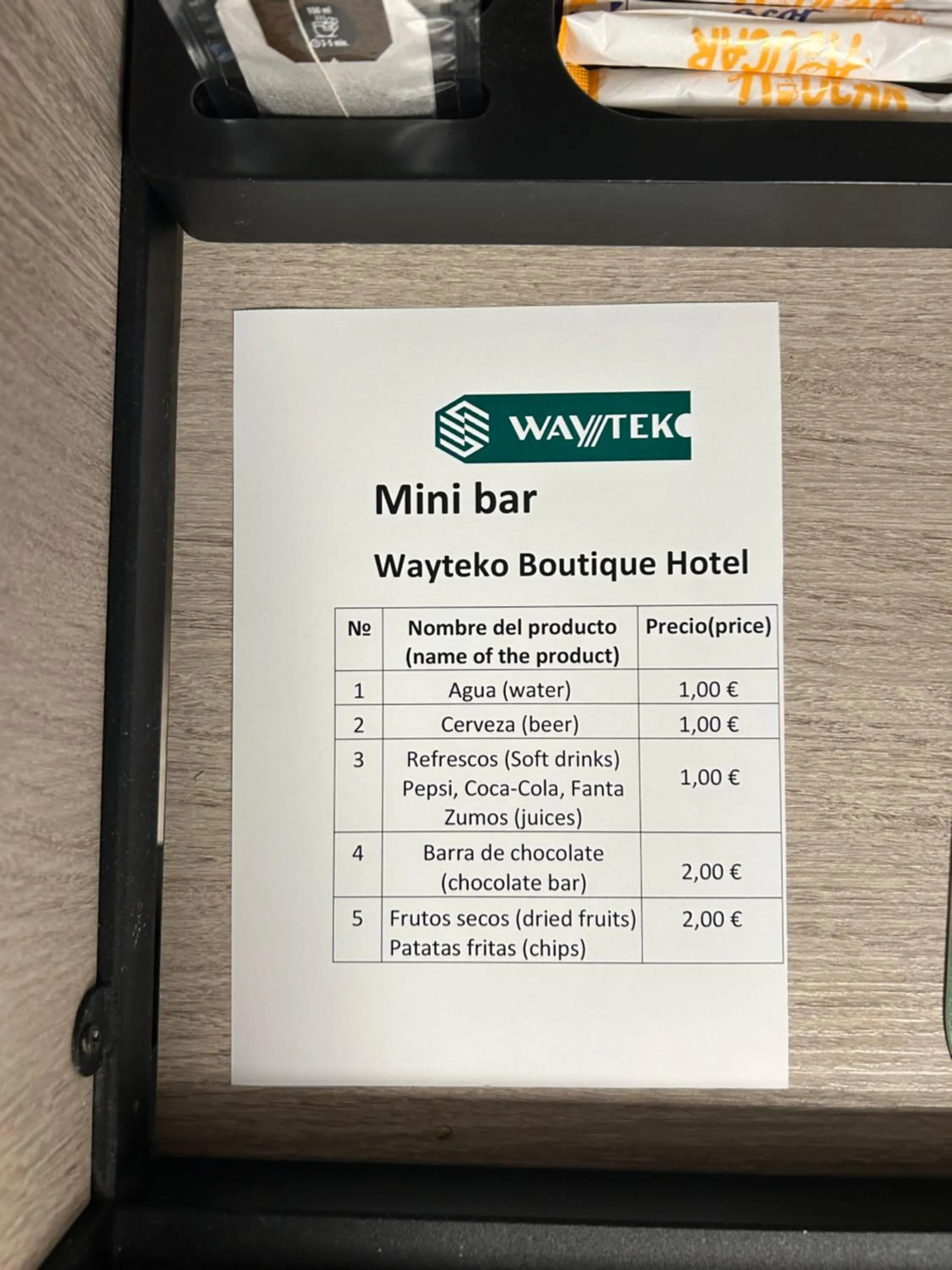 minibar in Wayteko Boutique Hotel