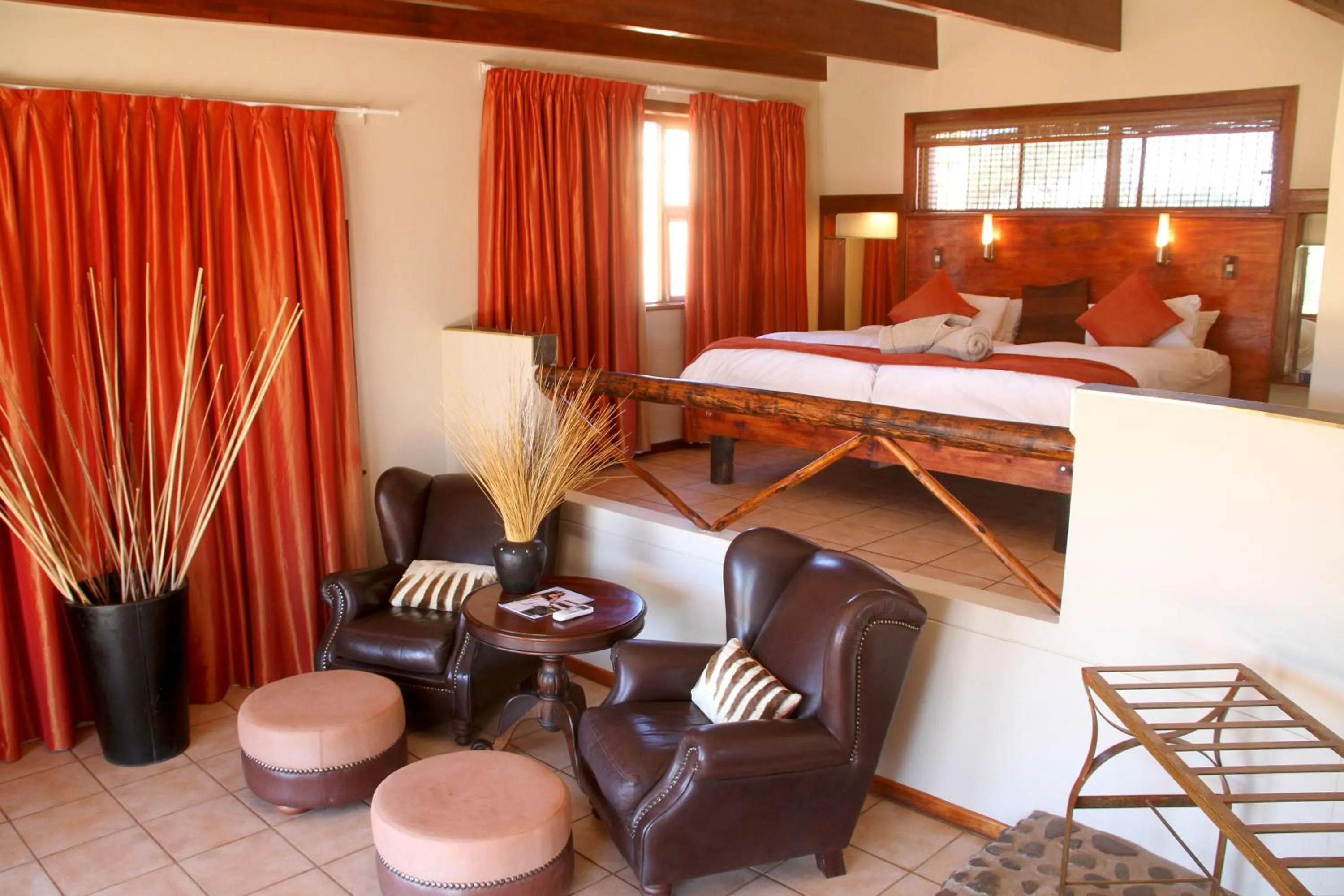 Natural landscape, Bed in Zebra Kalahari Lodge