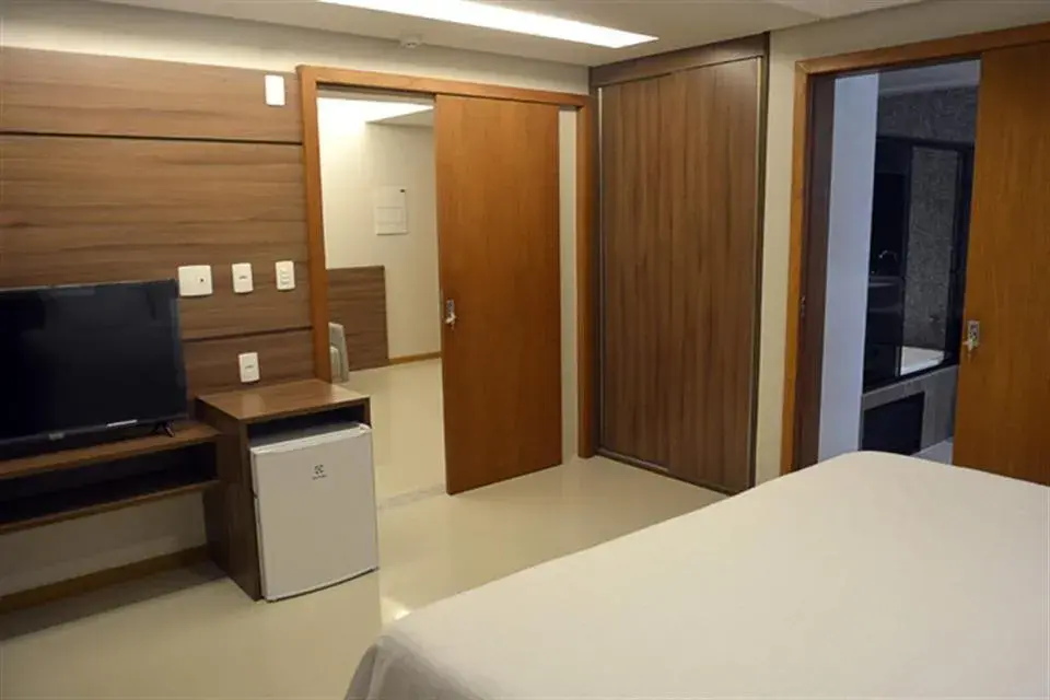 TV and multimedia, Bed in Pituba Praiamar Hotel TV and multimedia, Bed in Pituba Praiamar Hotel